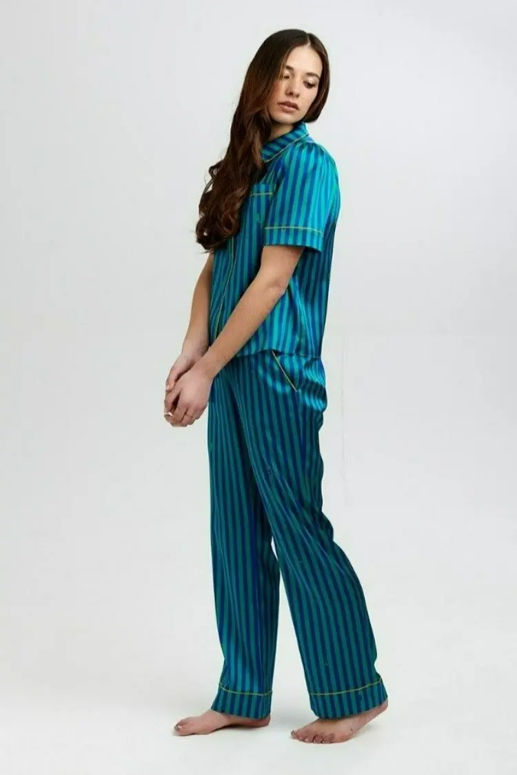 Poppy Rainforest Stripe Silk Blouse - Image 5