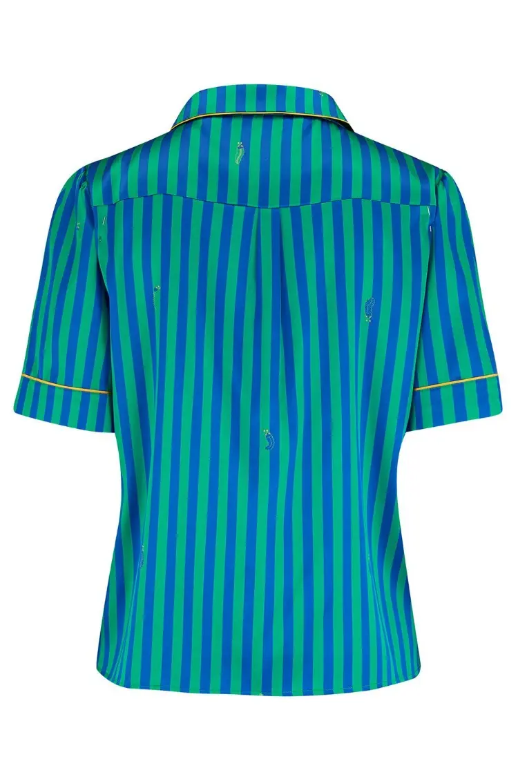 Poppy Rainforest Stripe Silk Blouse - Image 9