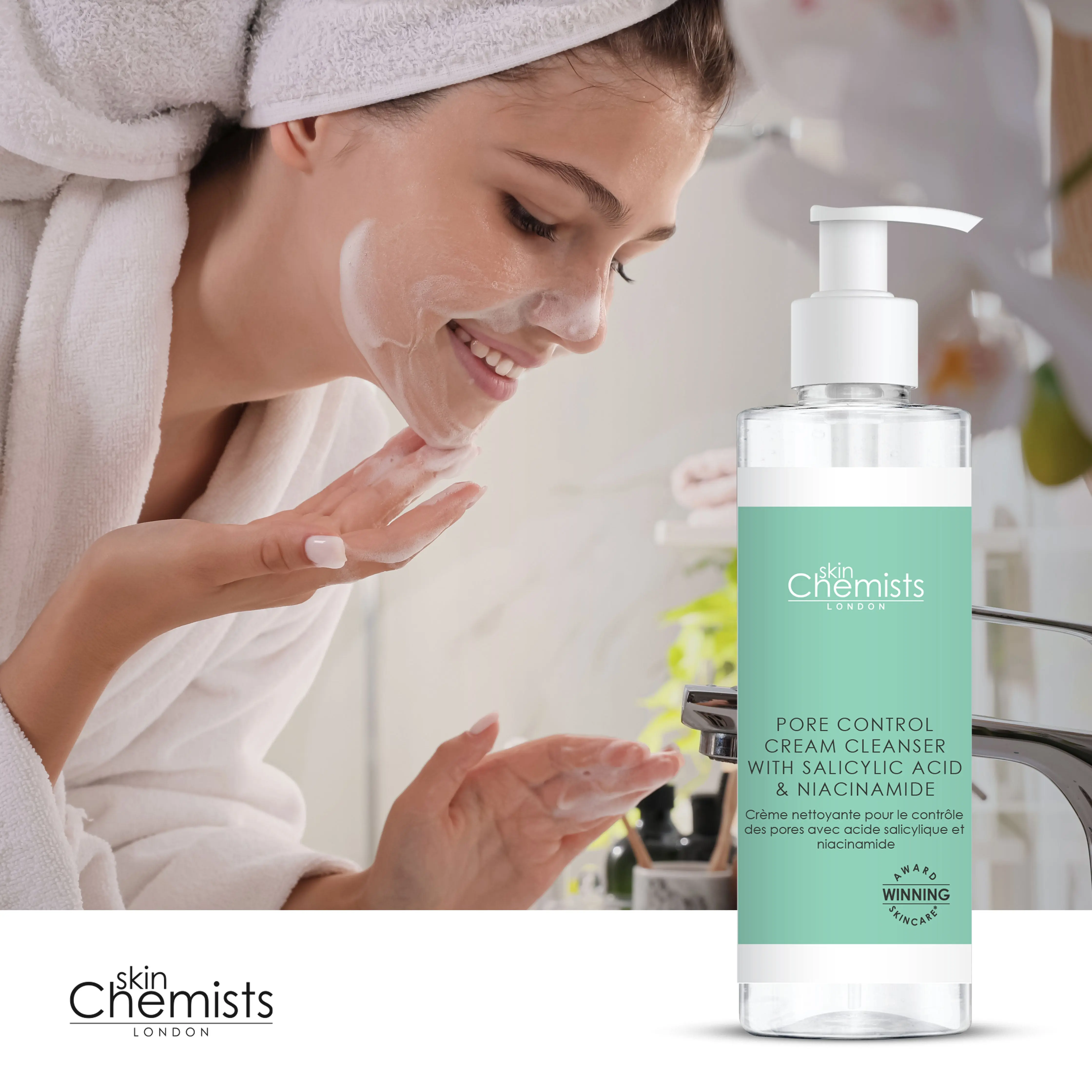 Pore Control Cream Cleanser with Salicylic Acid & Niacinamide 200ml - Image 3