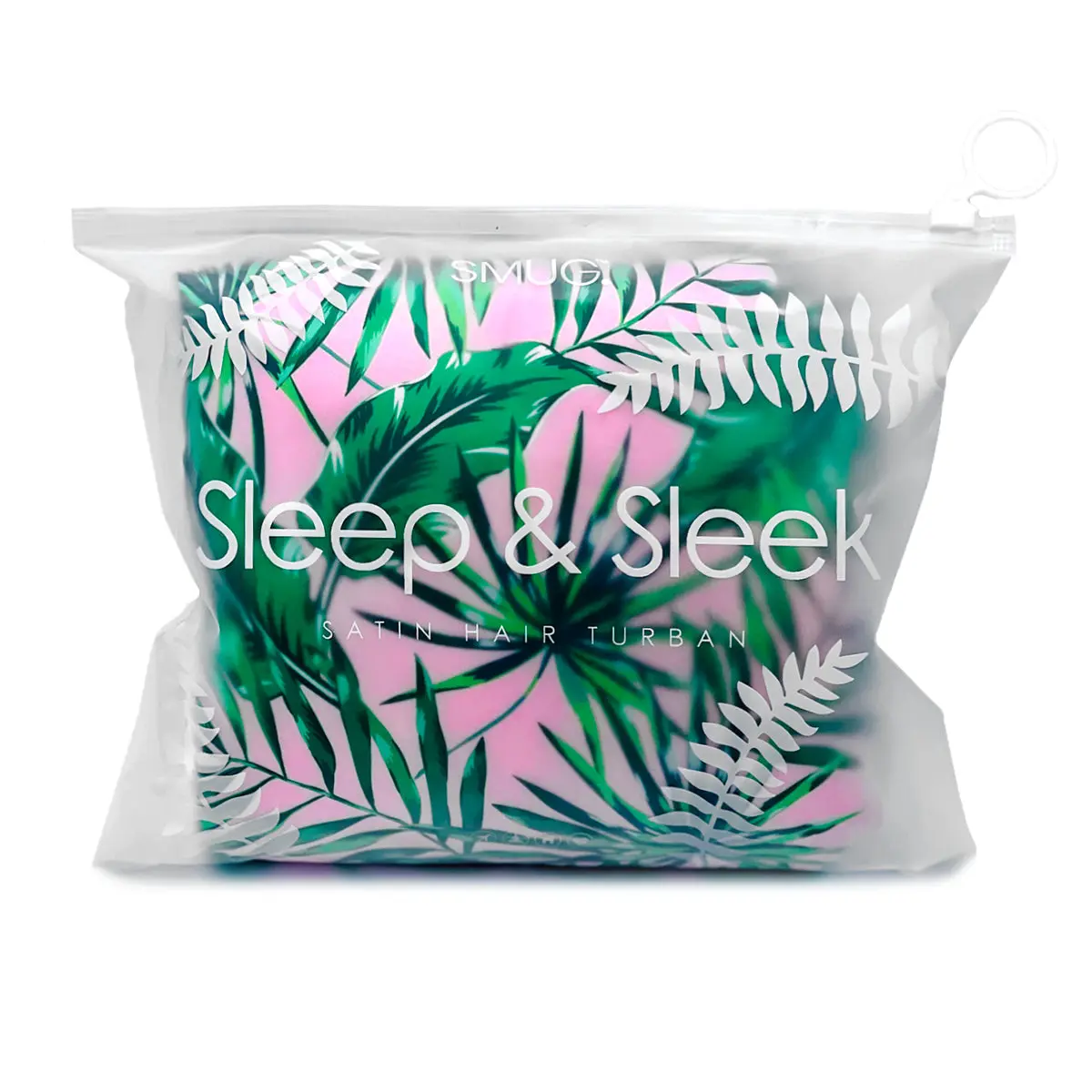 Quick Dry Satin Hair Towel Turban - Palm Print - Image 5