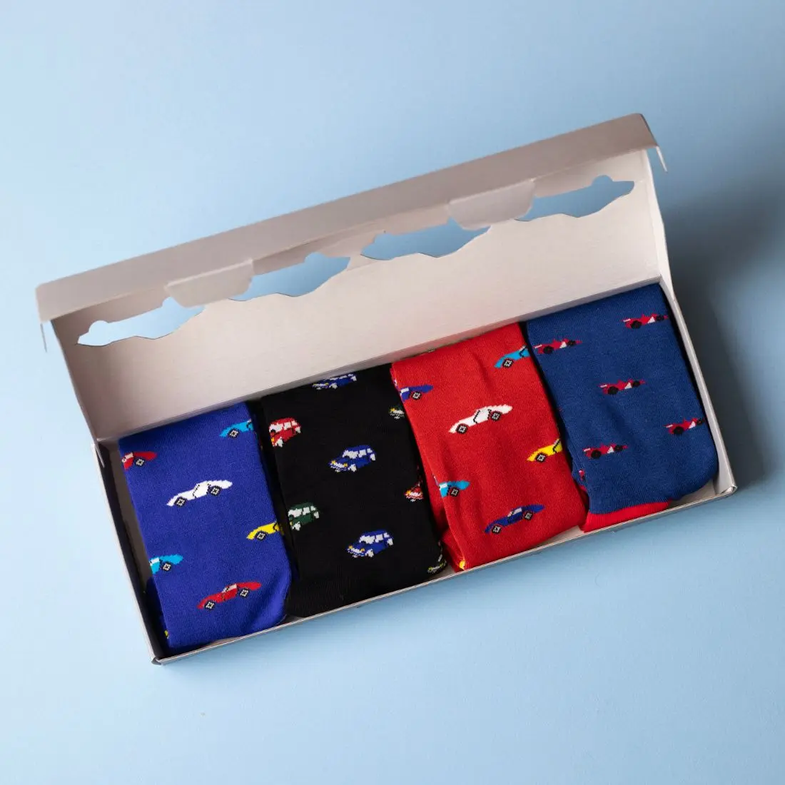 Racing Car Sock Box - 4 Pairs of Bamboo Socks (His) - Image 2