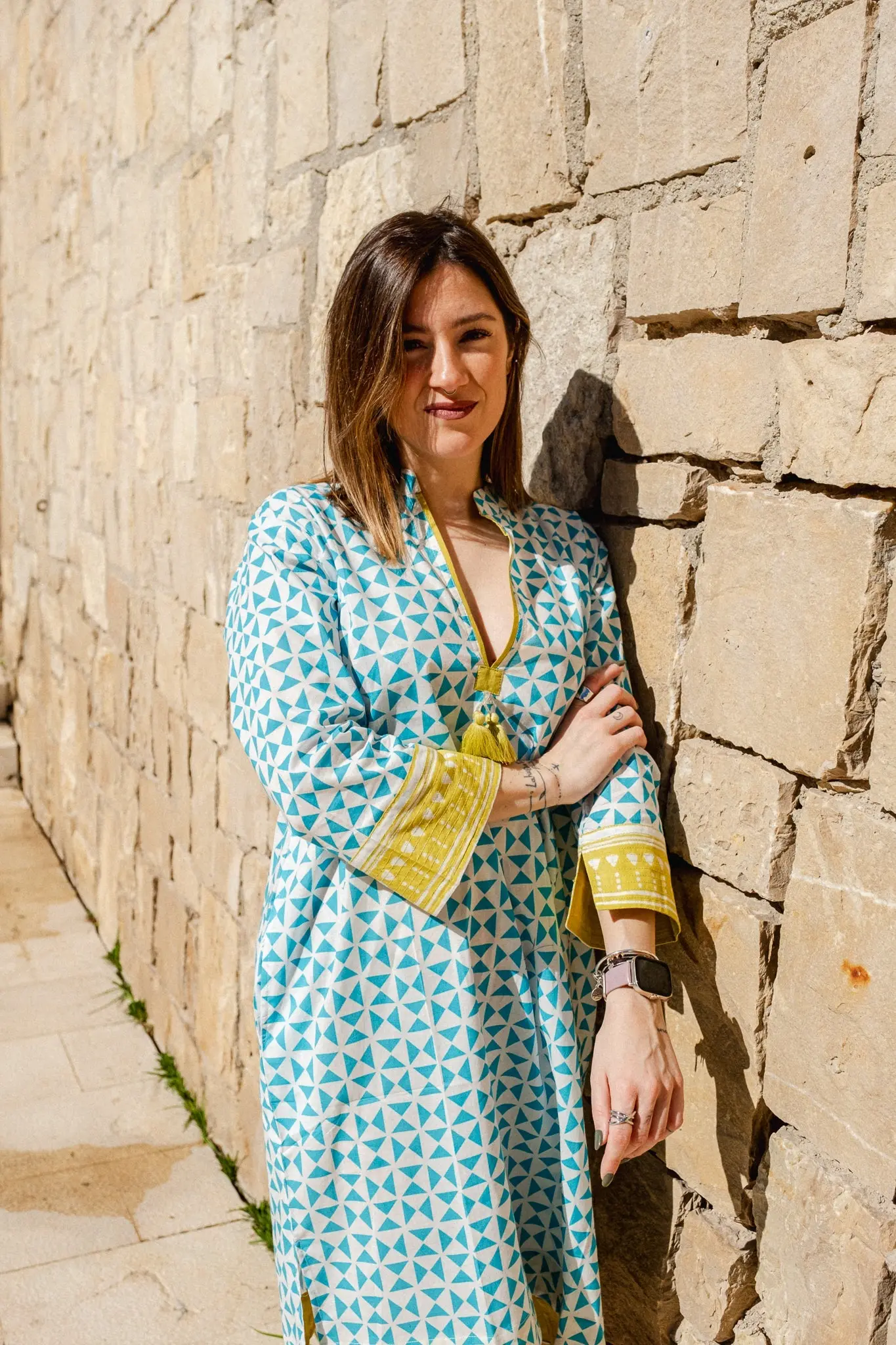 Raha Turquoise Kaftan - Image 4