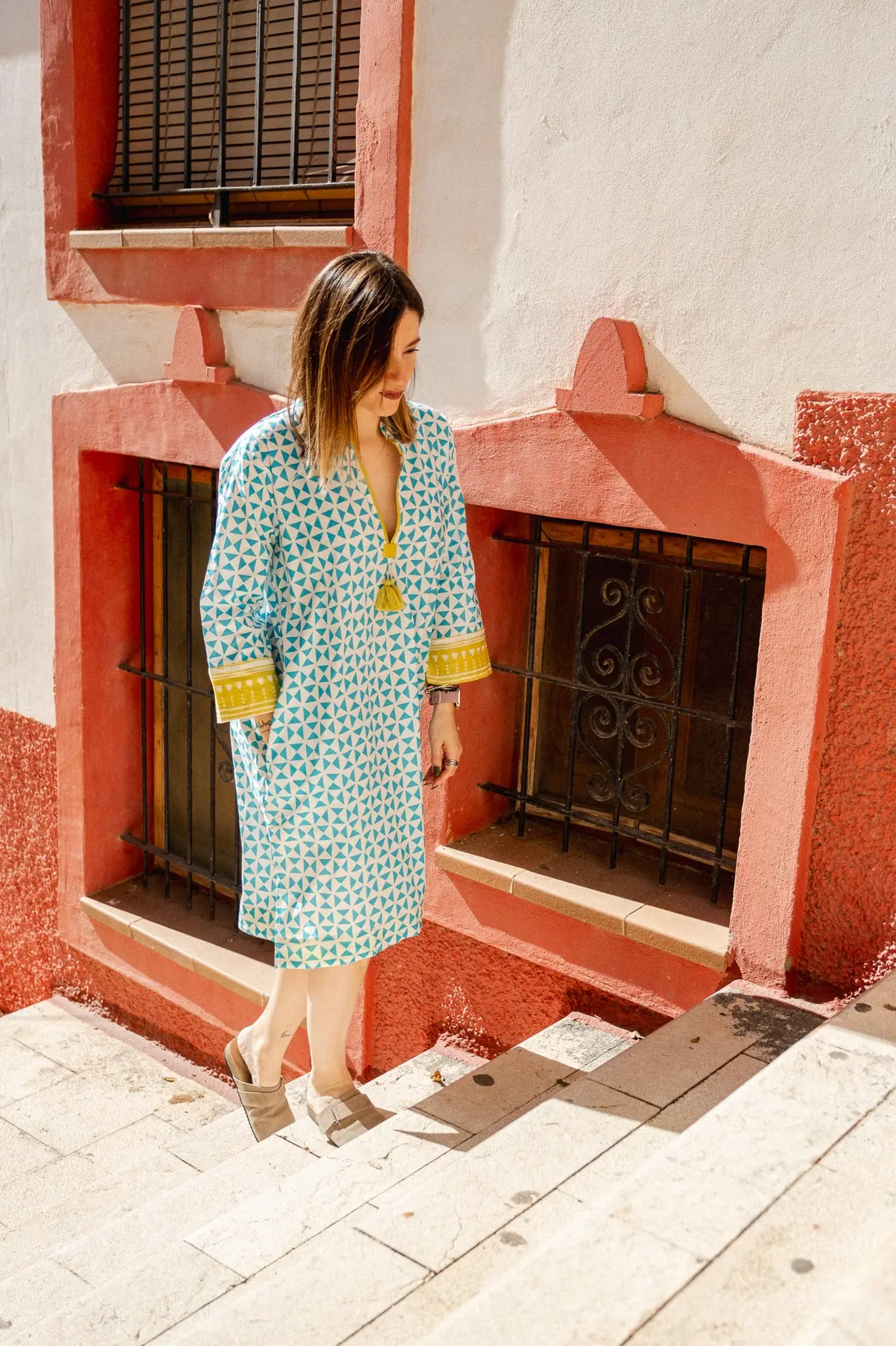 Raha Turquoise Kaftan - Image 8