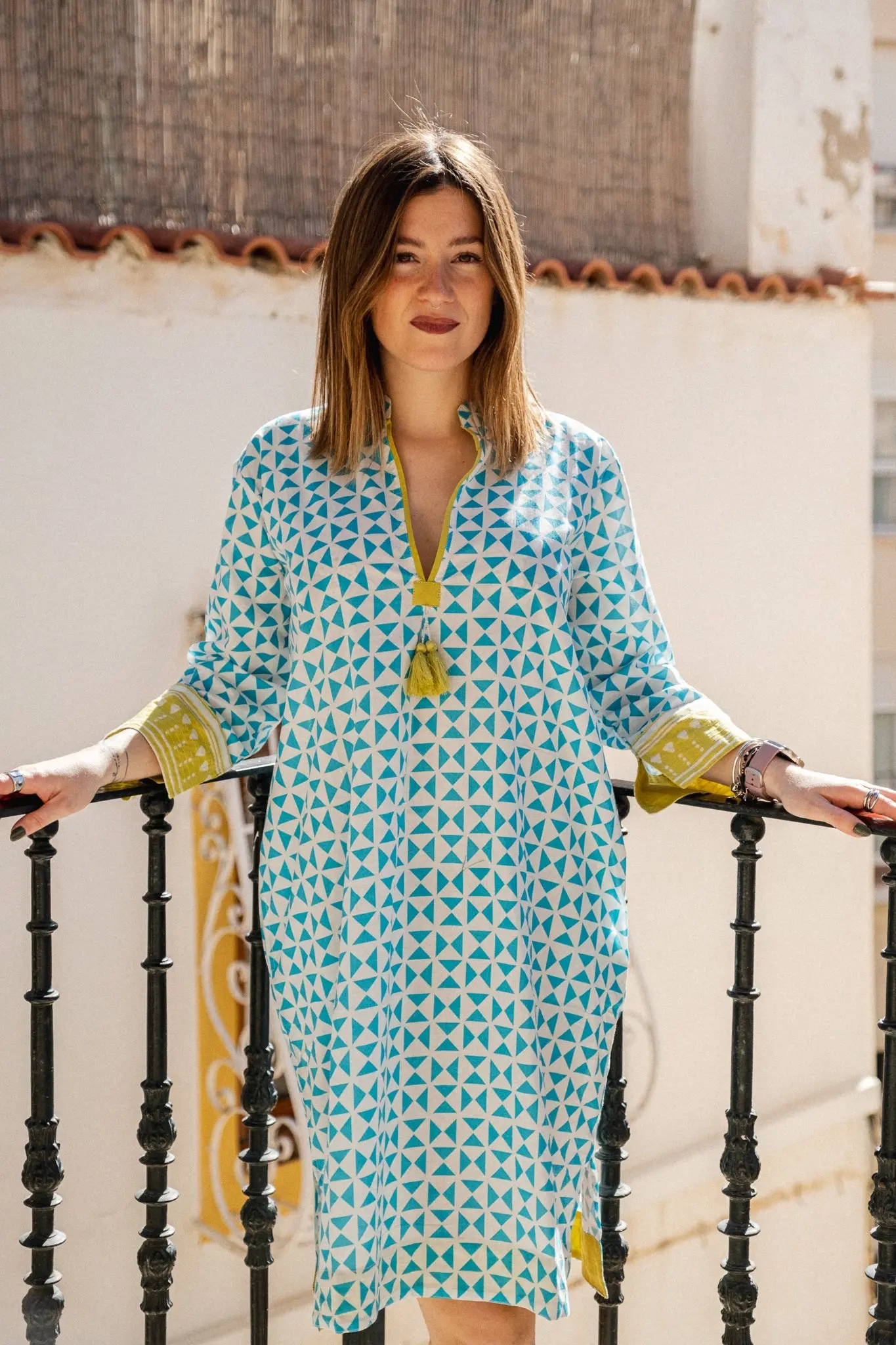 Raha Turquoise Kaftan - Image 9