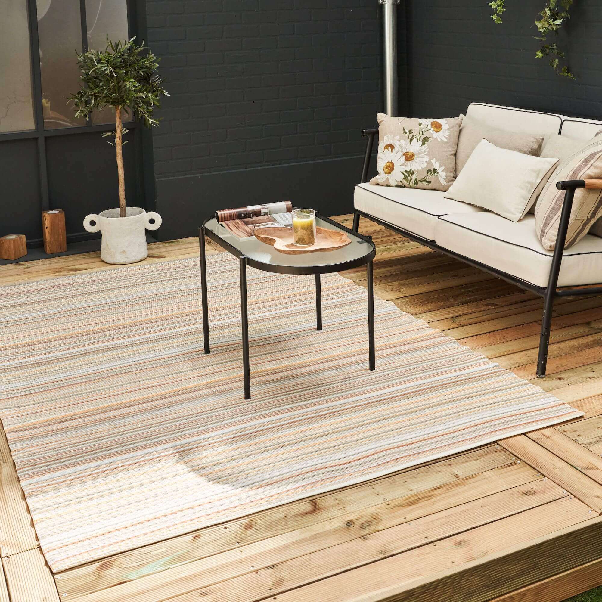 Rainbow Outdoor Rug Beige | 1020 - Image 3