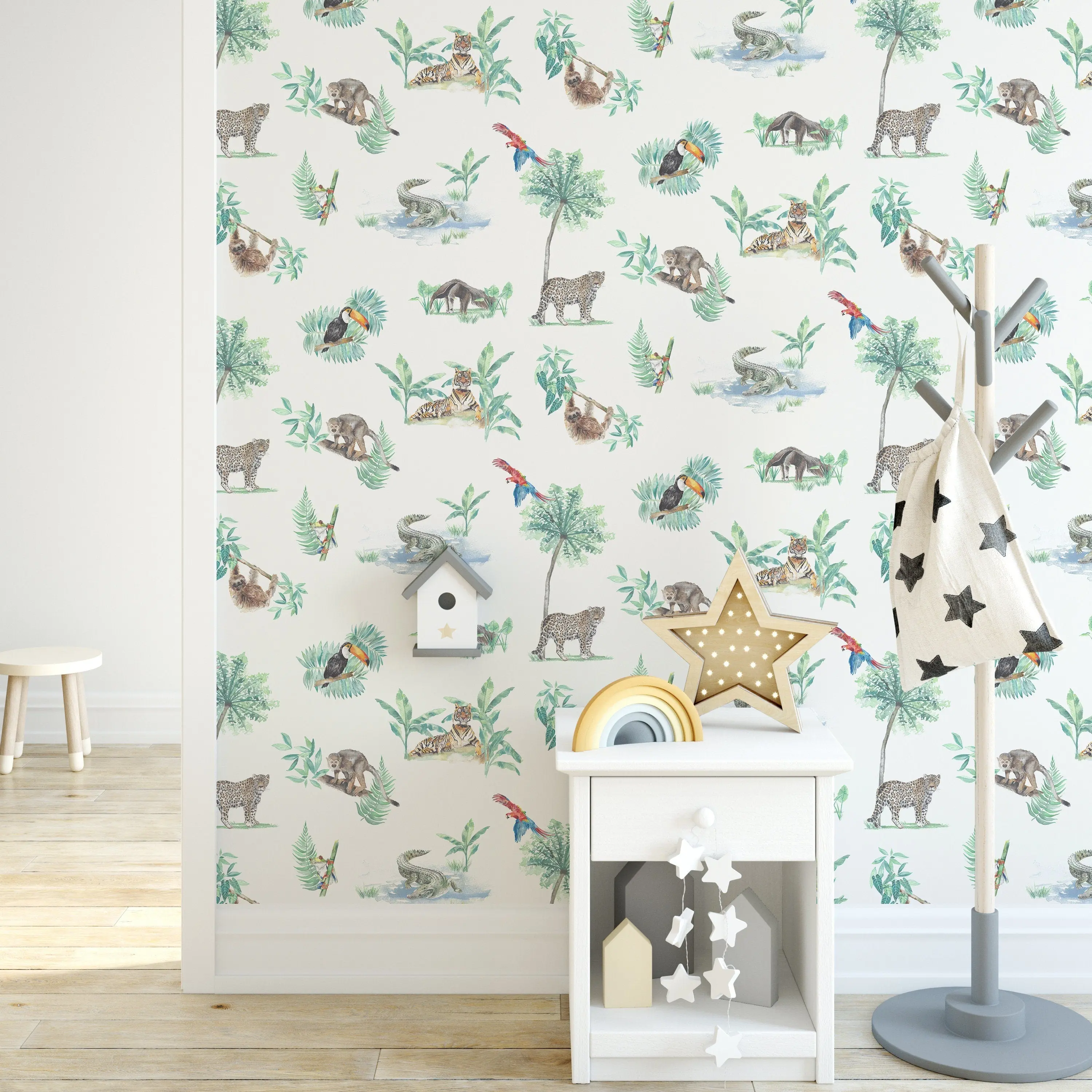 Rainforest Creatures Tropical Children's Wallpaper - Image 2