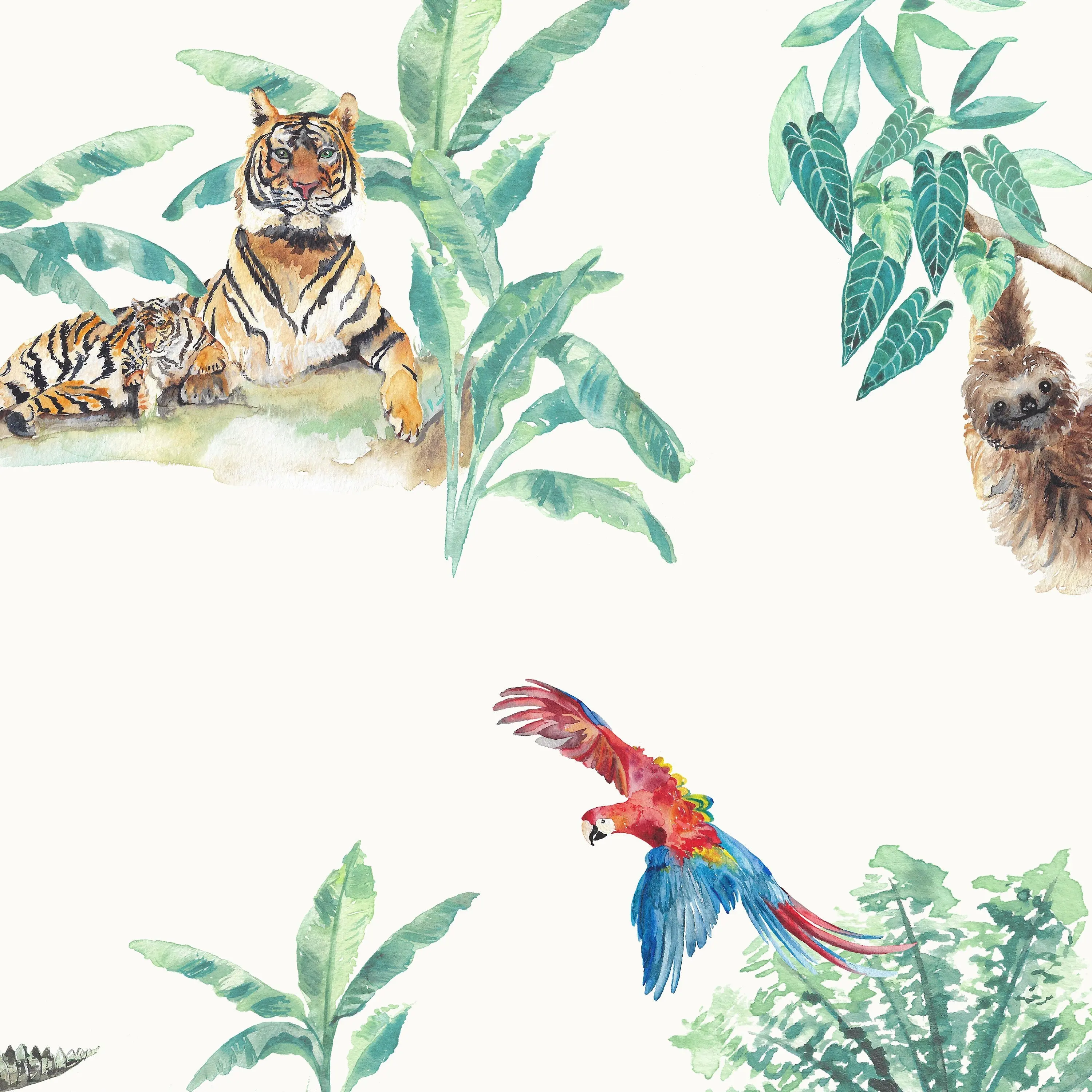 Rainforest Creatures Tropical Children's Wallpaper - Image 6