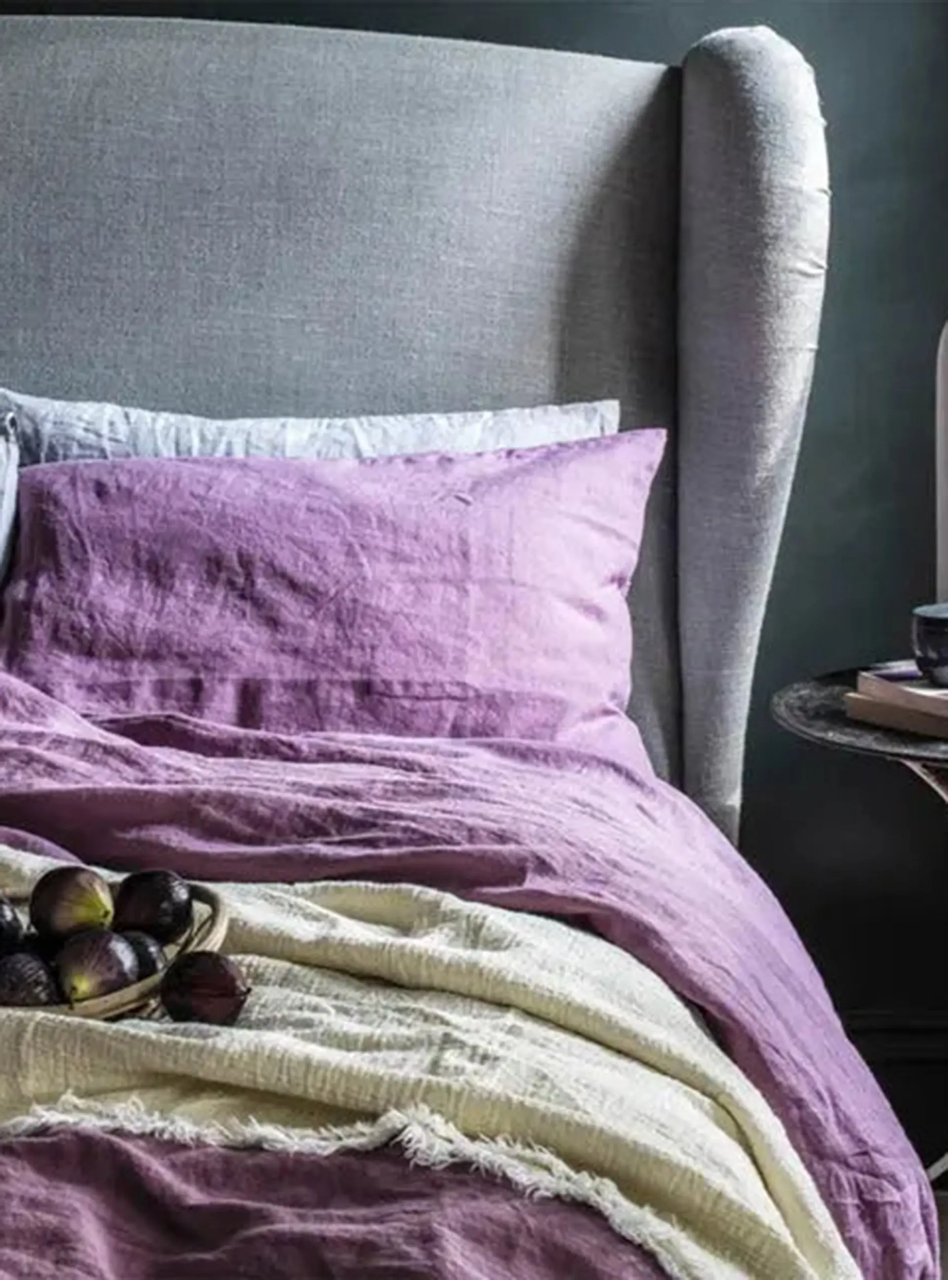 Raspberry Linen & Cotton Blend Duvet Cover