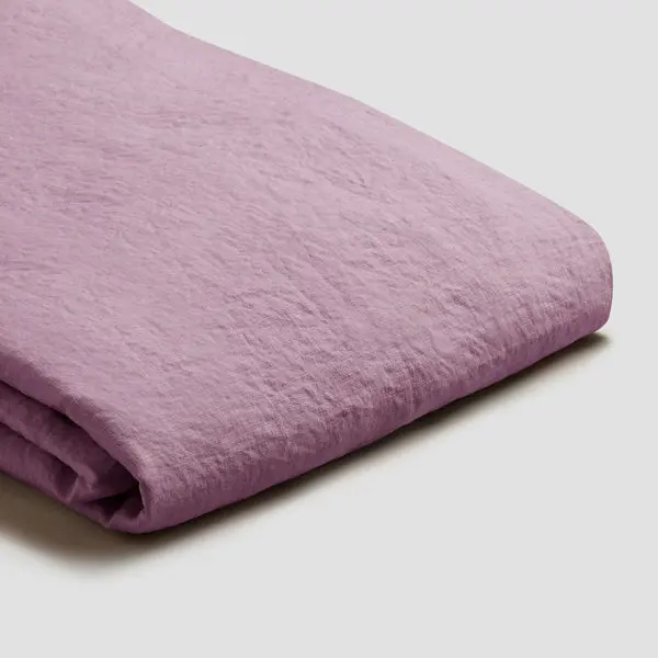 Raspberry Linen & Cotton Blend Duvet Cover - Image 2