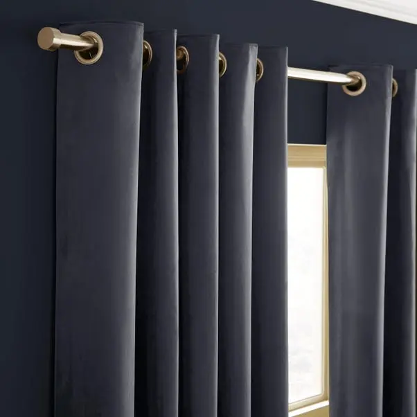 Recycled Velour Eyelet Curtains