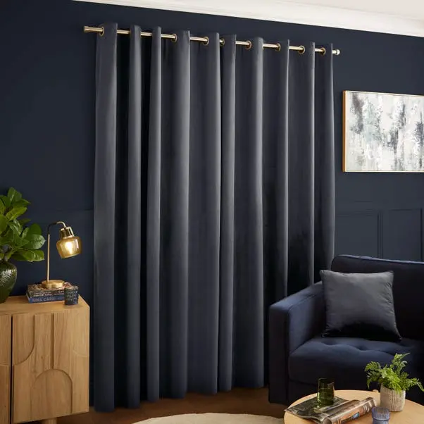 Recycled Velour Eyelet Curtains - Image 4