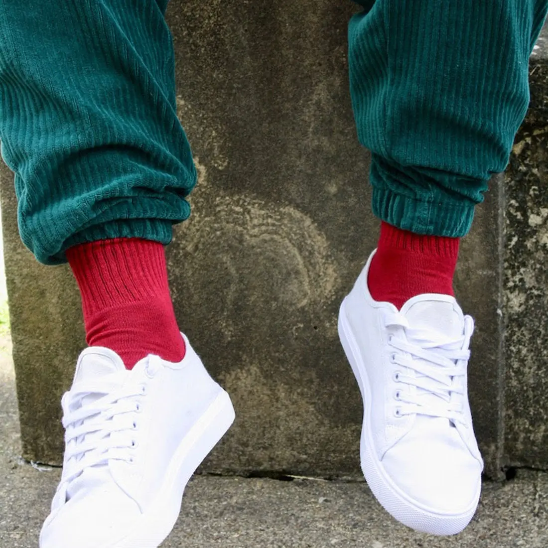 Red Athletic Bamboo Socks - Image 2