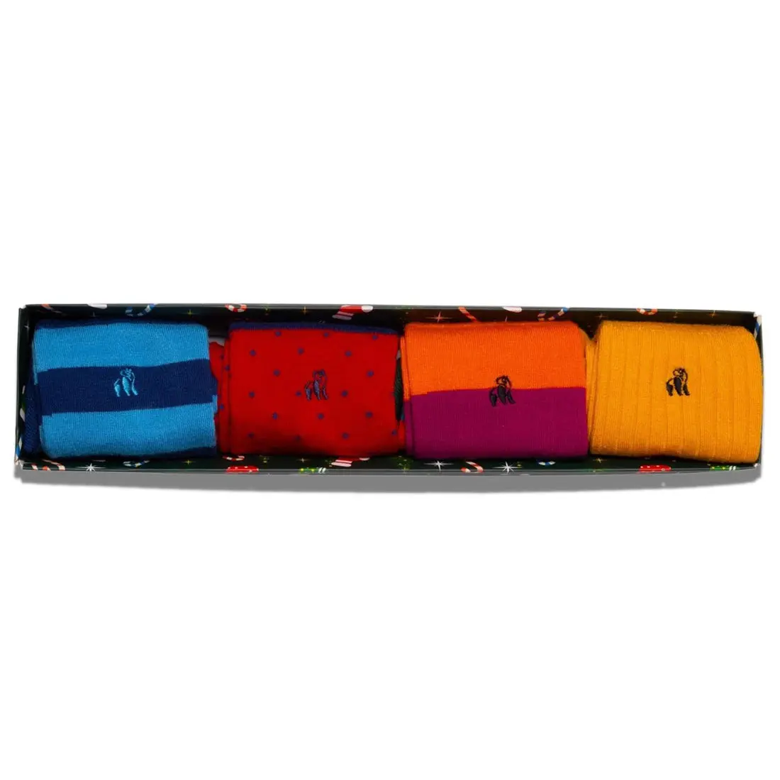 Red Christmas Drawer Box - 4 Pairs of Bamboo Socks (His) - Image 4