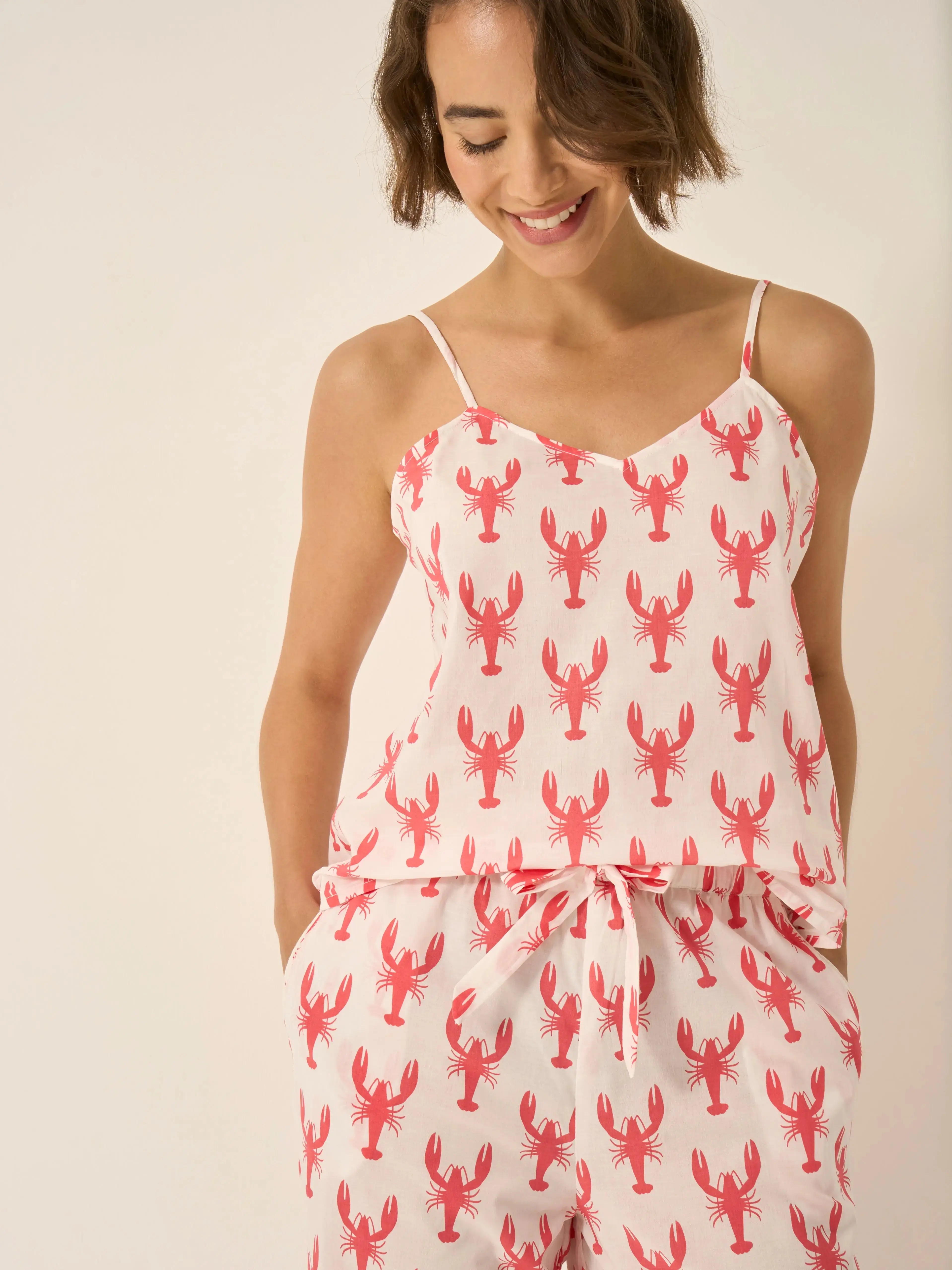Red Lobster Women's Organic Cotton Cami Trouser Set - Image 3