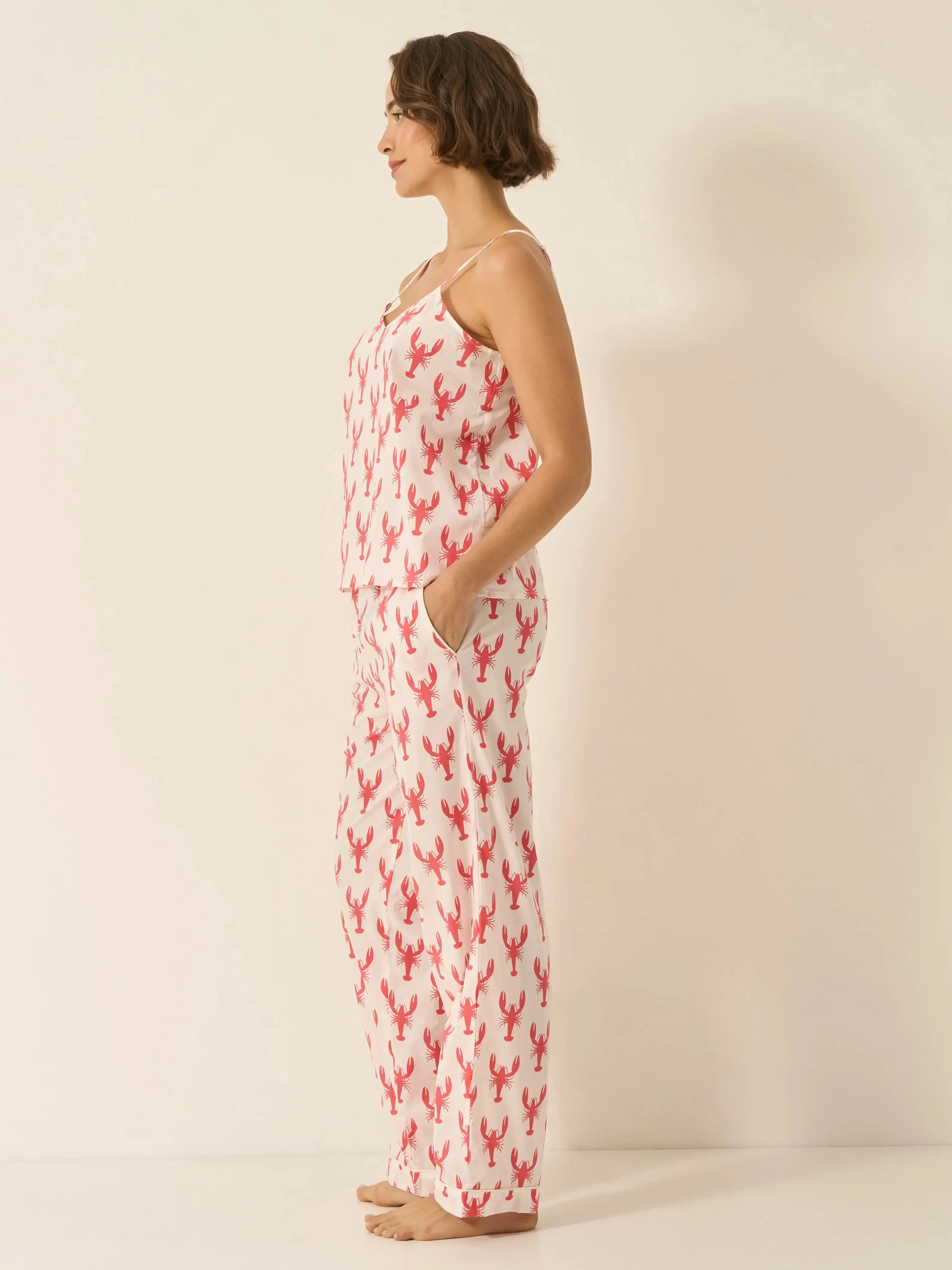 Red Lobster Women's Organic Cotton Cami Trouser Set - Image 5