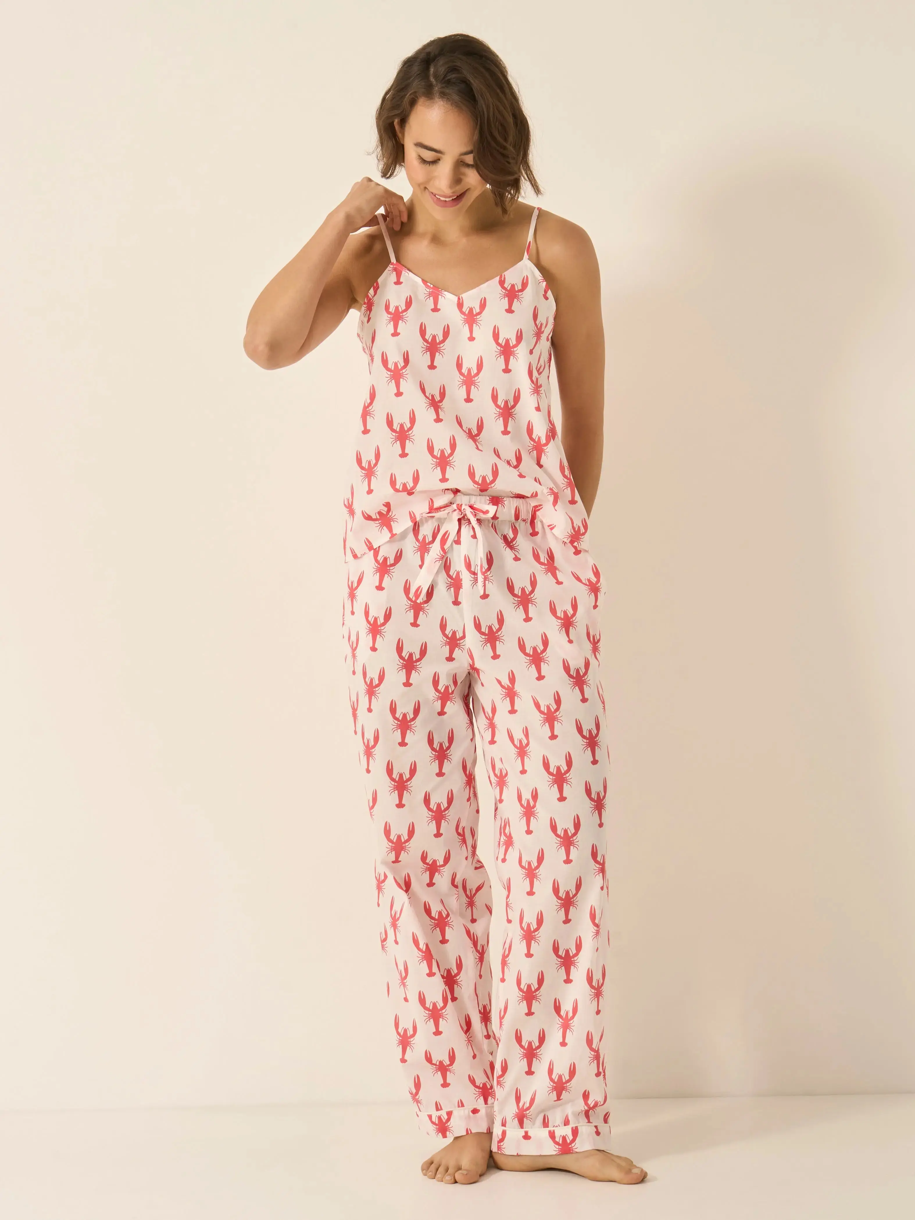 Red Lobster Women's Organic Cotton Cami Trouser Set - Image 7