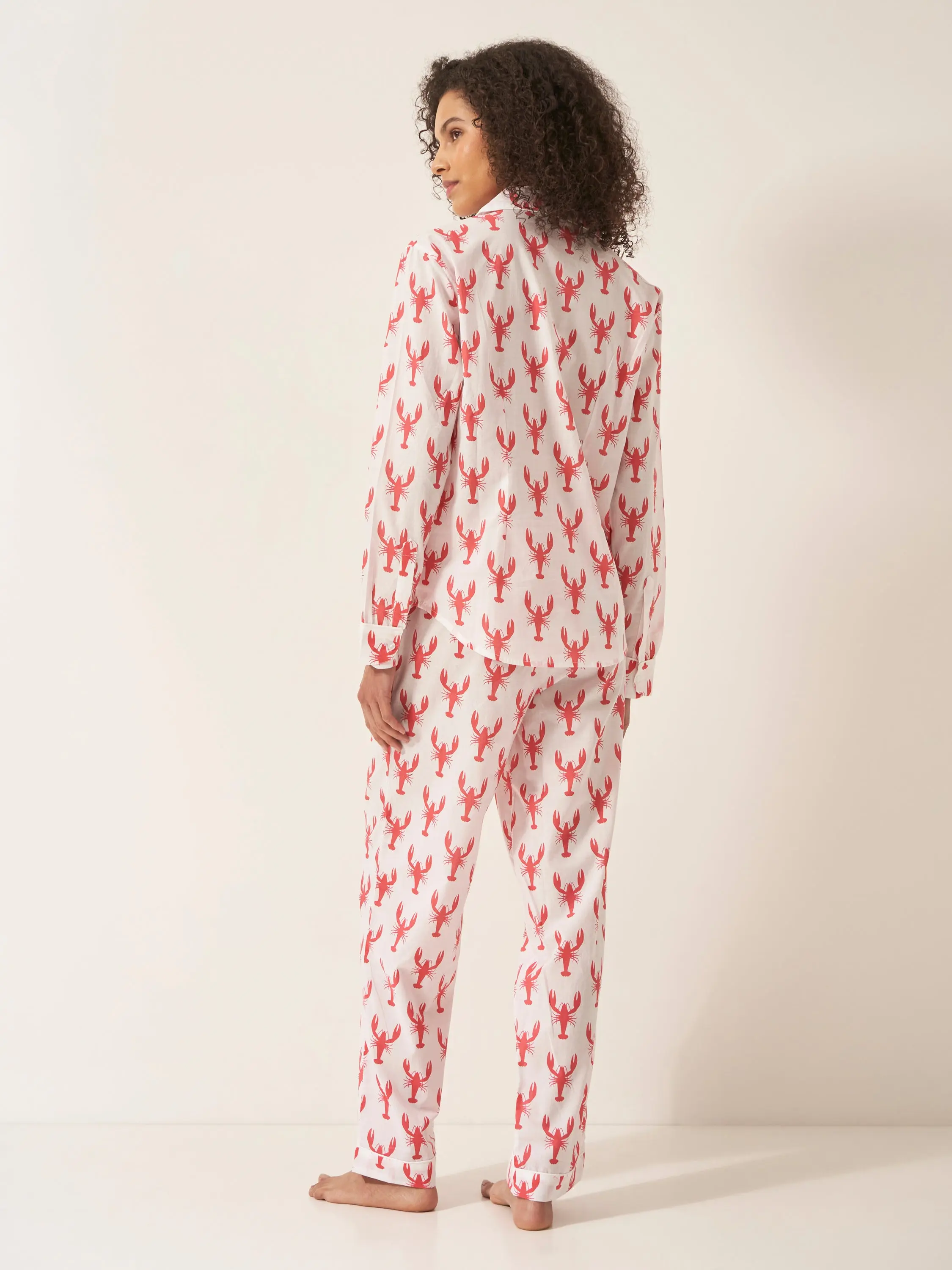 Red Lobster Women's Long Sleeve Organic Cotton Pyjama Trouser Set - Image 4