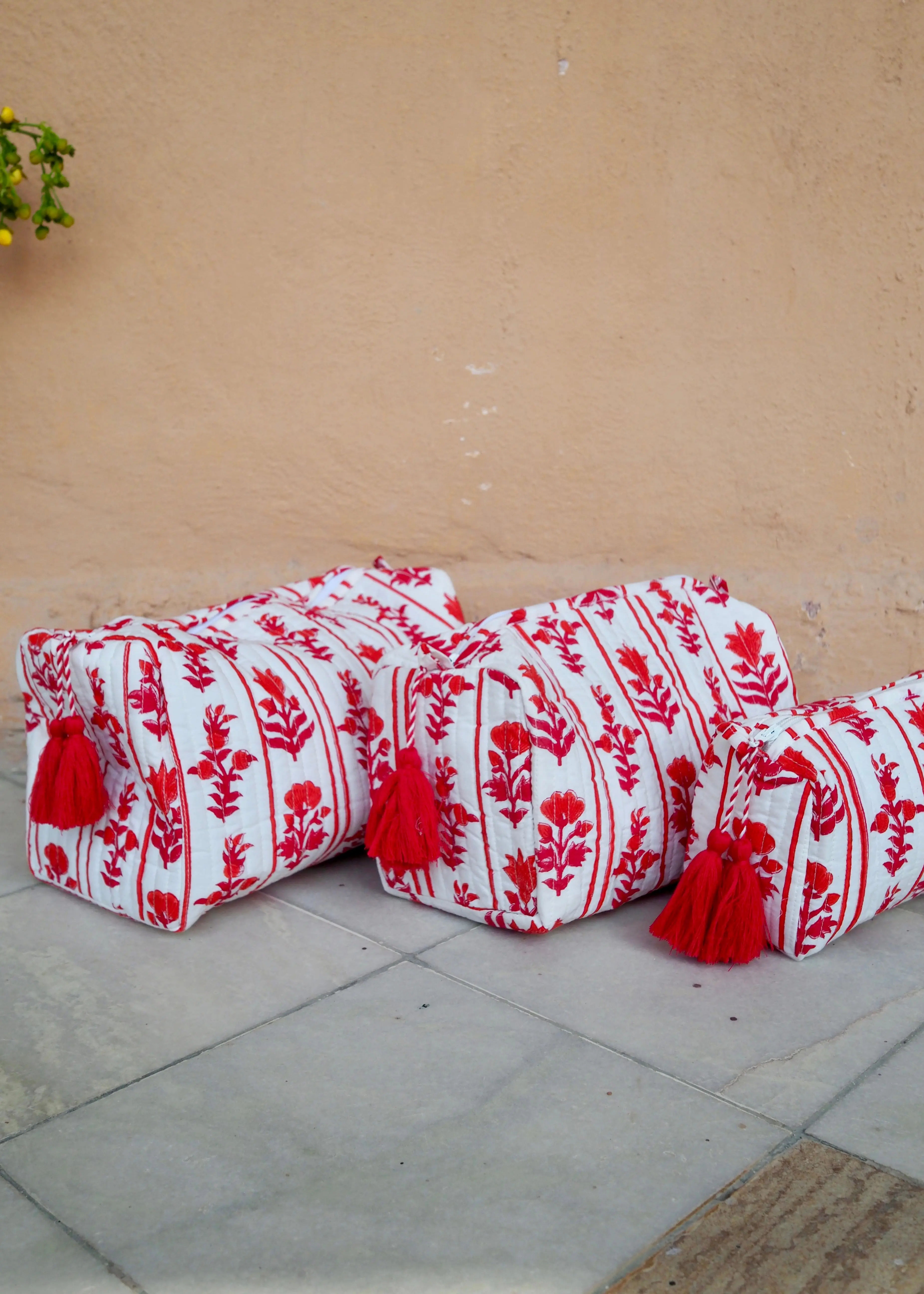 Red Organic Cotton Wash Bag