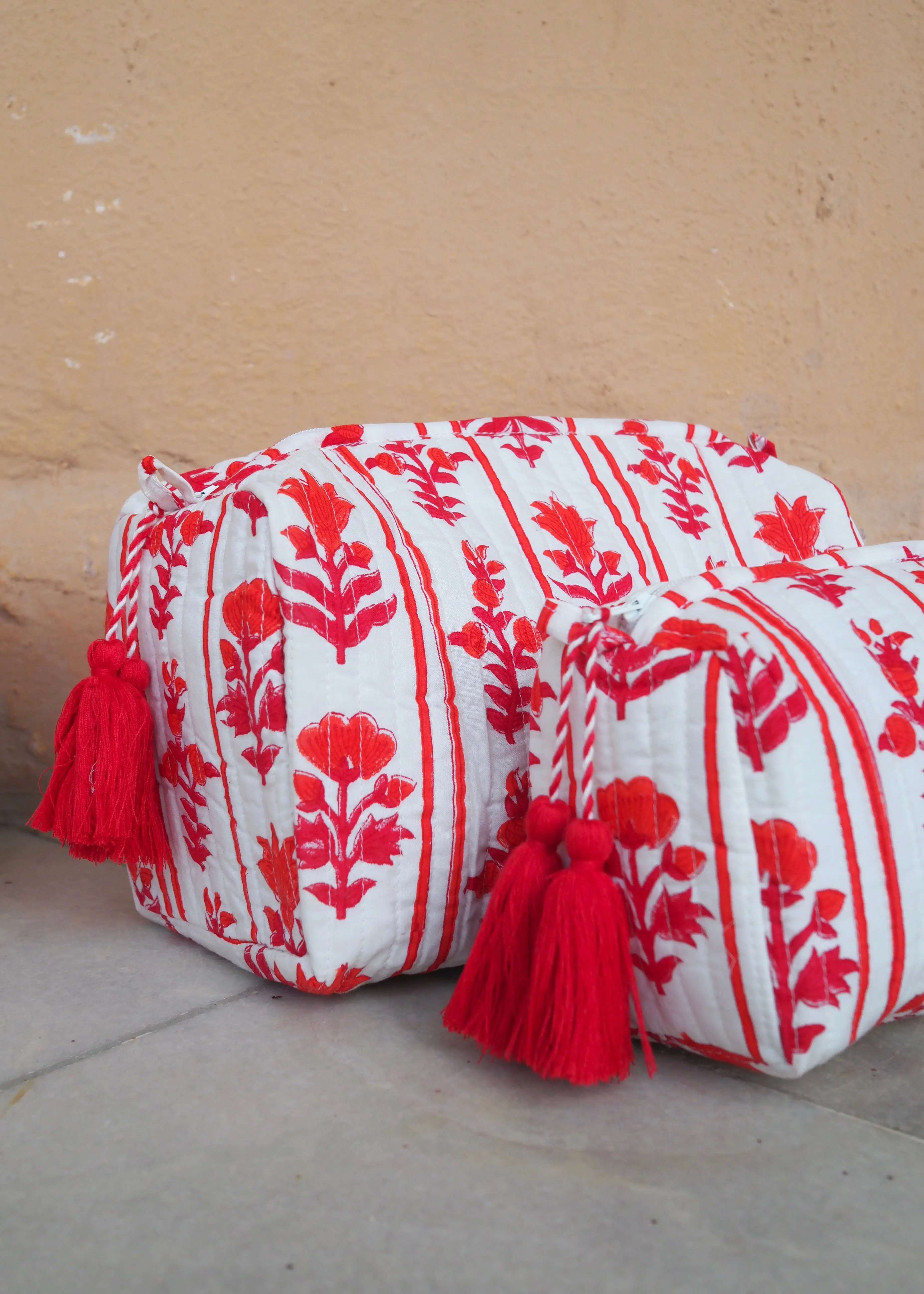 Red Organic Cotton Wash Bag - Image 2