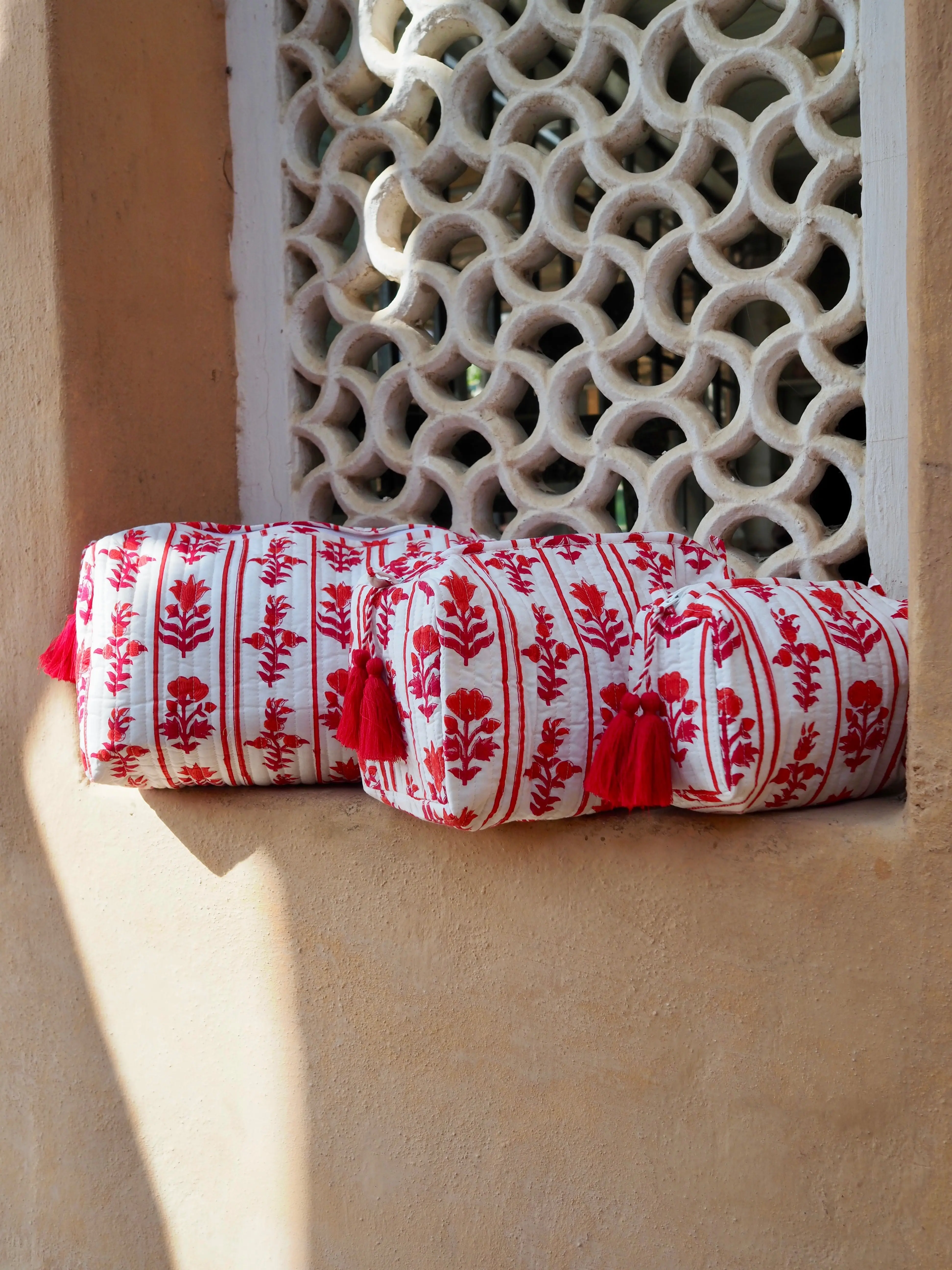 Red Organic Cotton Wash Bag - Image 3