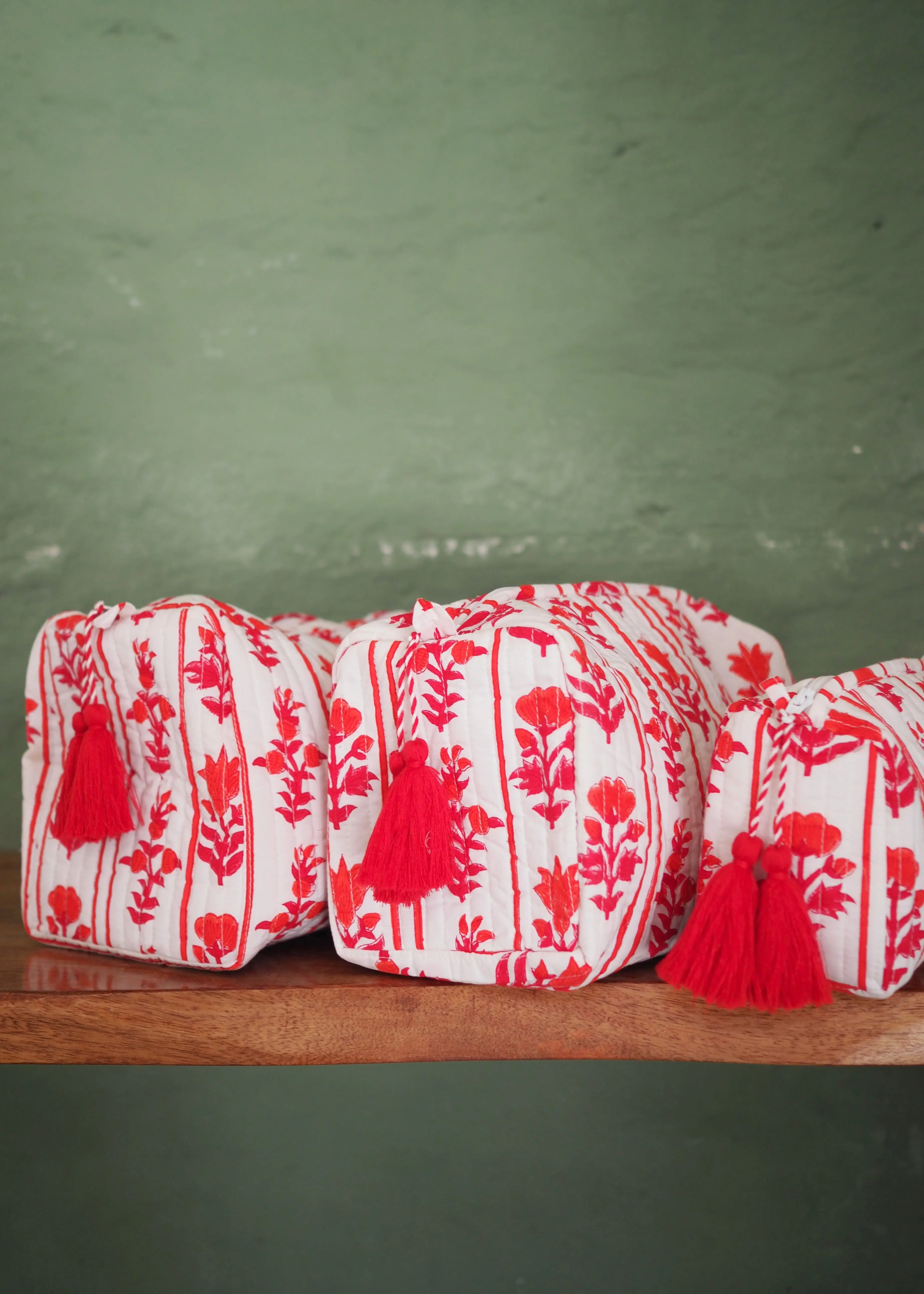 Red Organic Cotton Wash Bag - Image 5