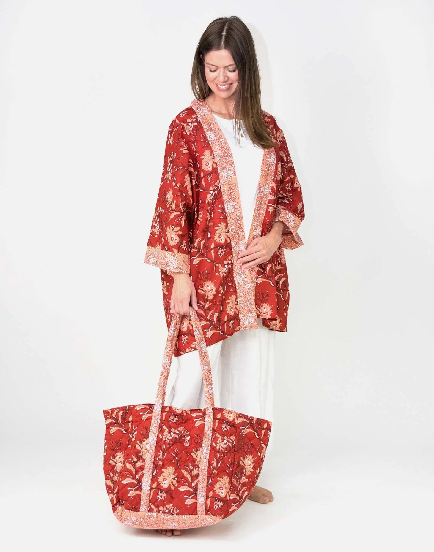 Red Rubra Cotton Tote Bag - Image 3