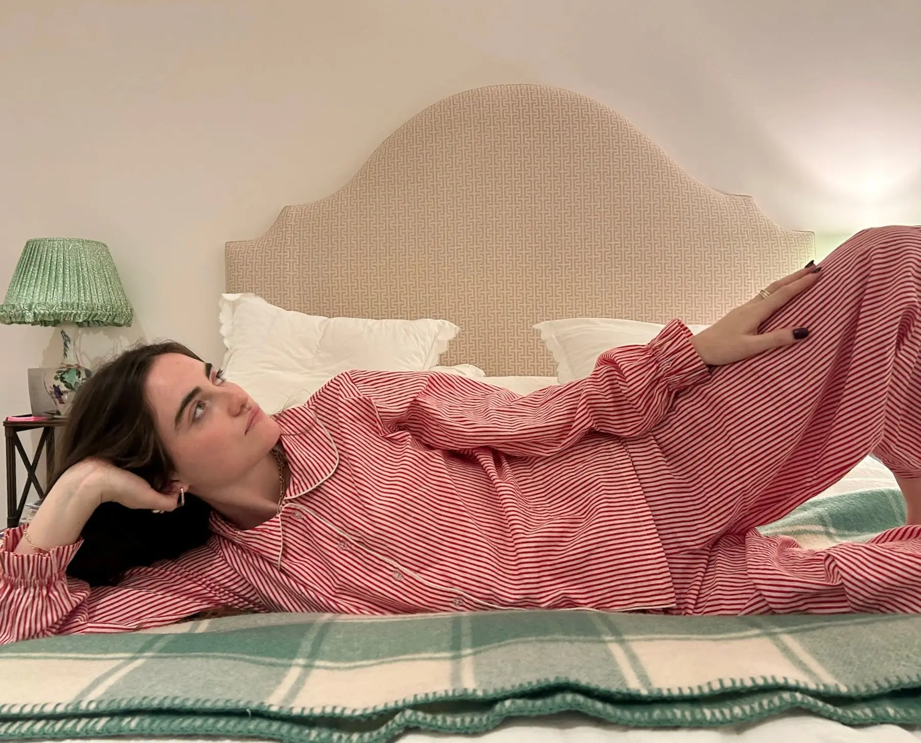Red Striped Women's Pyjama Trouser Set - Image 2