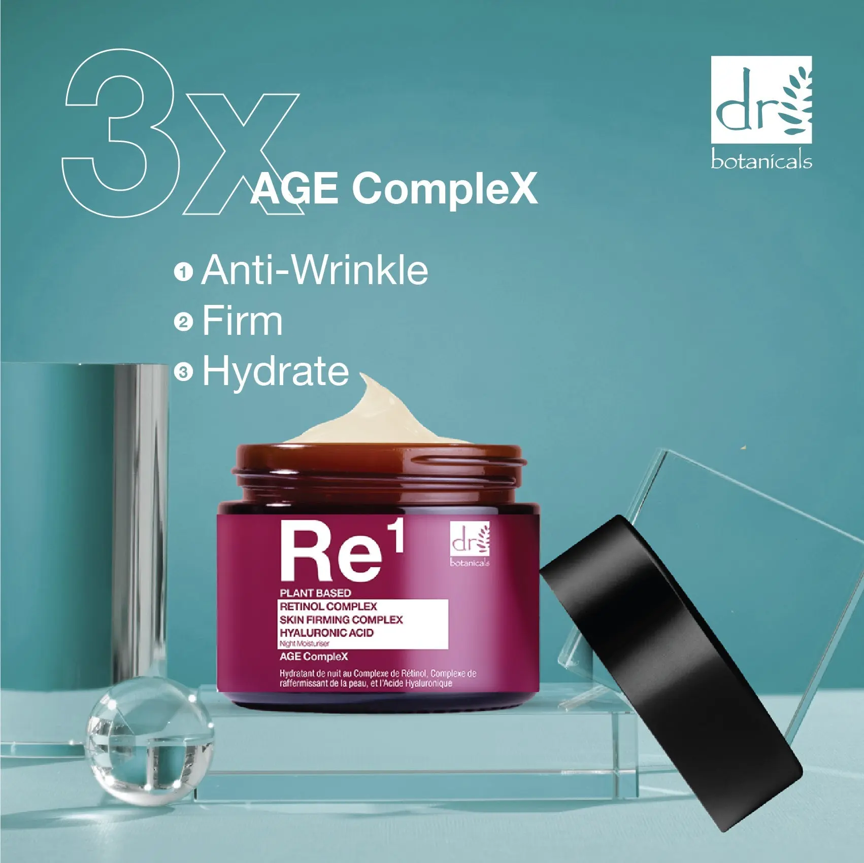 Retinol Complex 1%, Skin Firming Complex 1% & Hyaluronic Acid 1% Night Moisturiser 60ml - Image 5