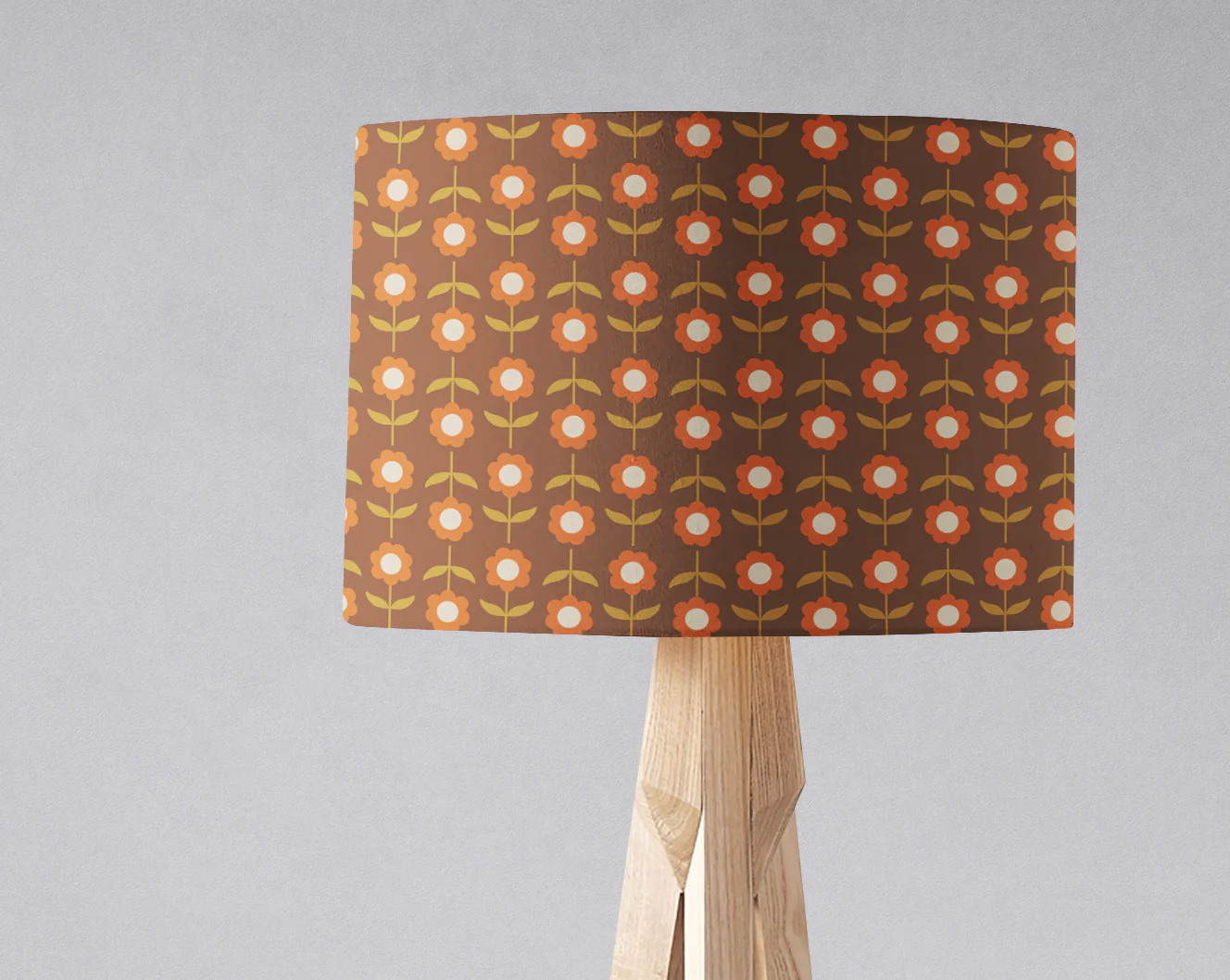 Retro Brown FloralLampshade
