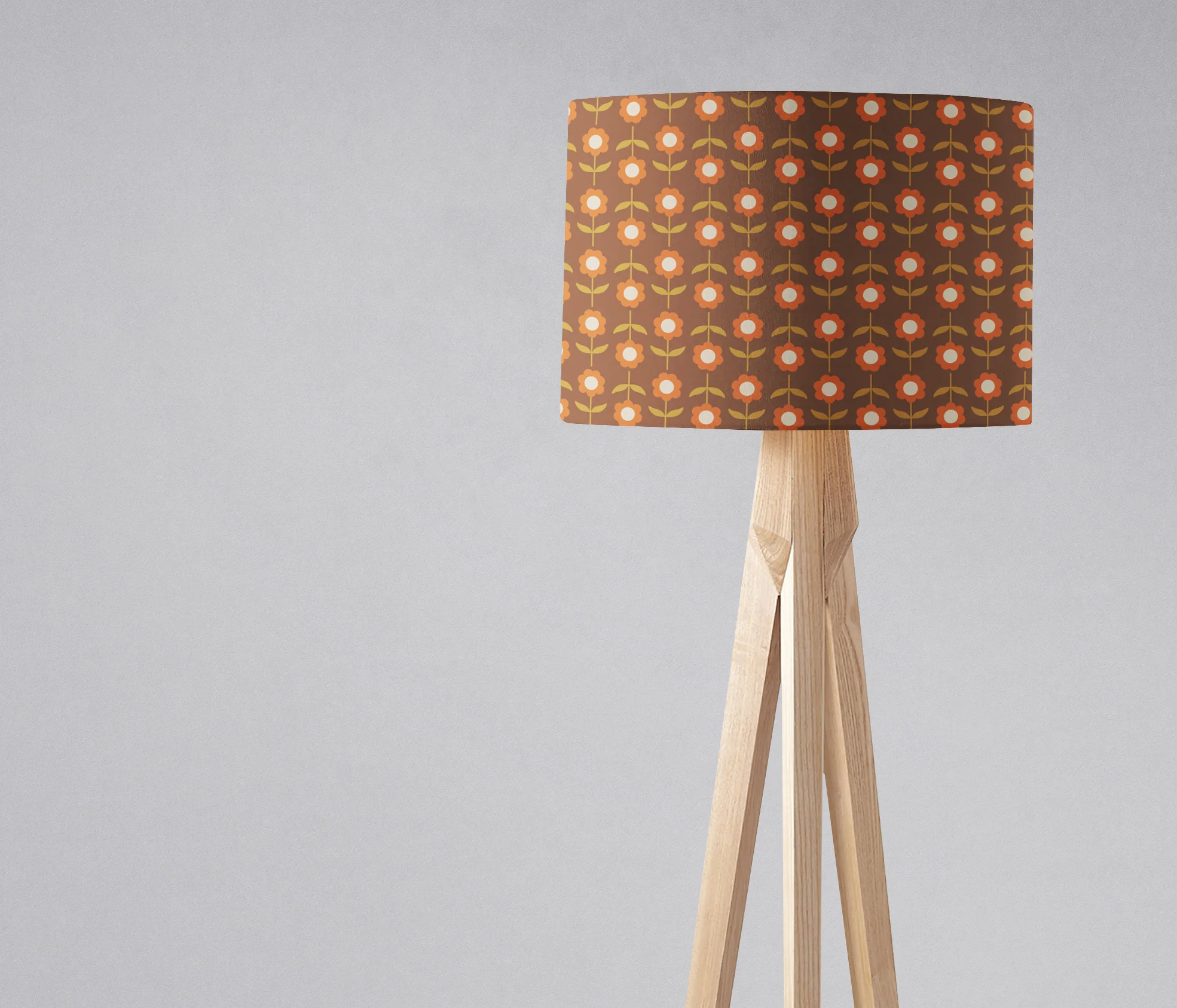 Retro Brown FloralLampshade - Image 2