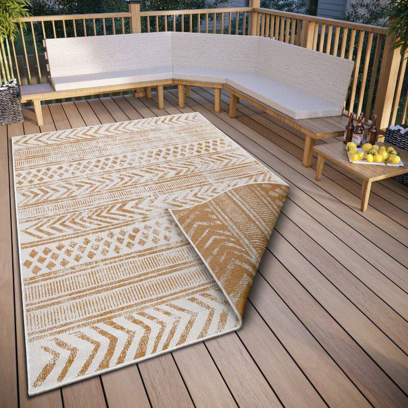 Reversible Geometric Indoor-Outdoor Flatweave Rug - Image 20