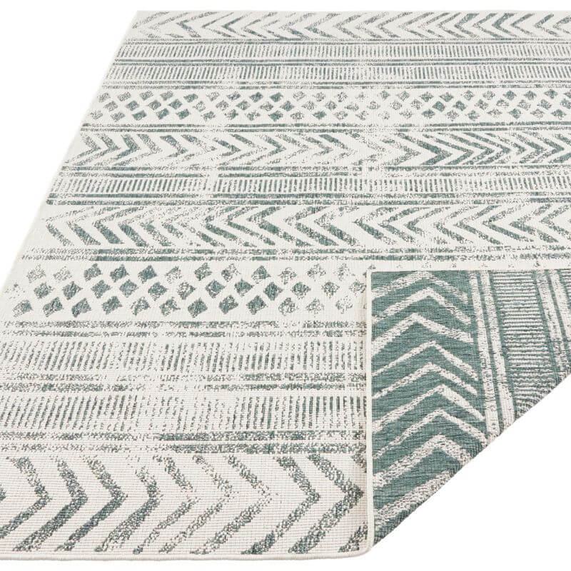 Reversible Geometric Indoor-Outdoor Flatweave Rug - Image 3