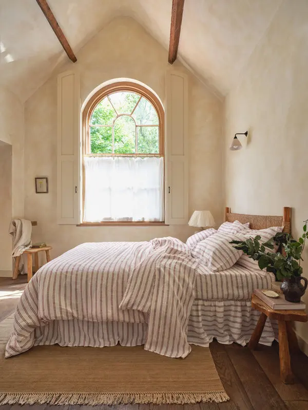 Rhubarb Kemptown Stripe Linen Blend Duvet Cover - Image 3