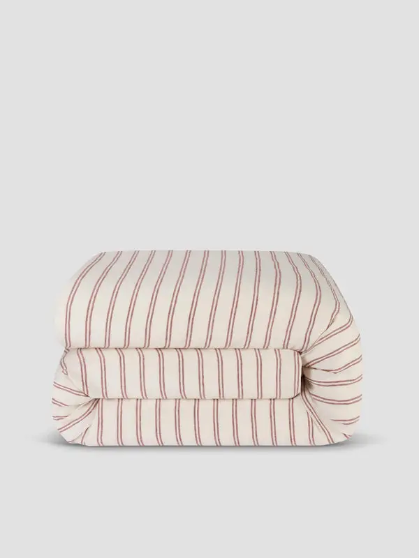 Rhubarb Kemptown Stripe Linen Blend Duvet Cover - Image 4