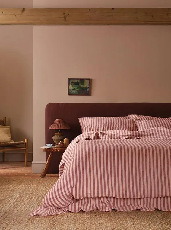 Rhubarb & Rose Pembroke Stripe Linen Blend Duvet Cover