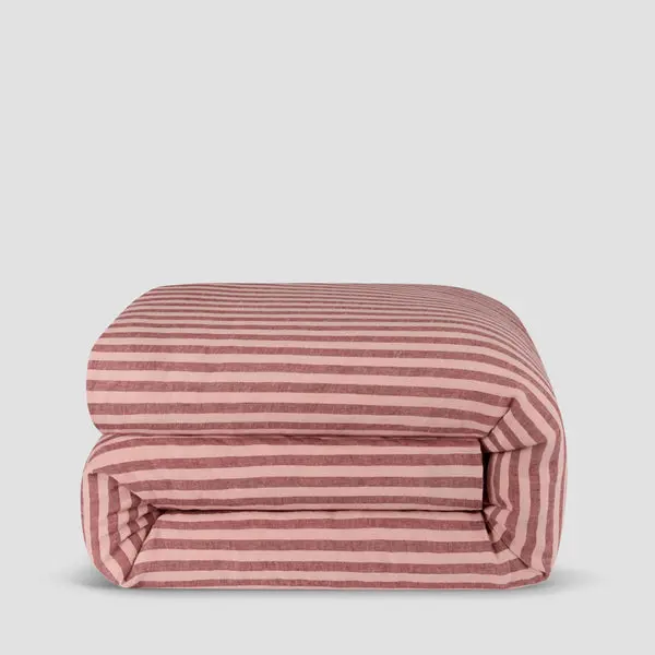 Rhubarb & Rose Pembroke Stripe Linen Blend Duvet Cover - Image 5