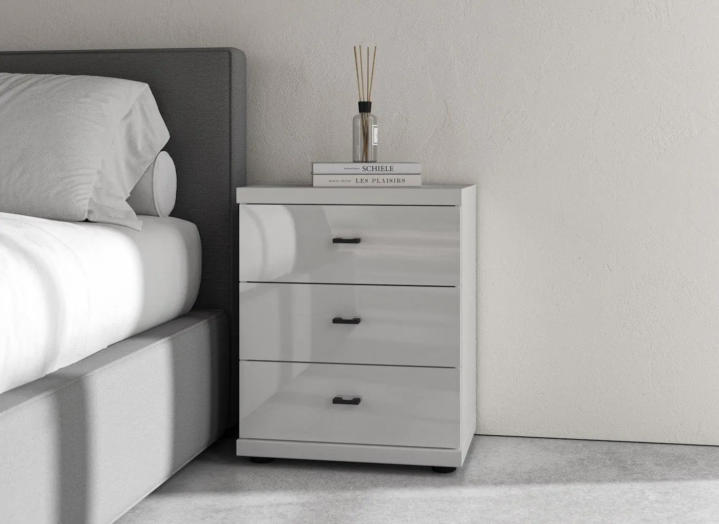 Roberts Drawer Bedside - Grey