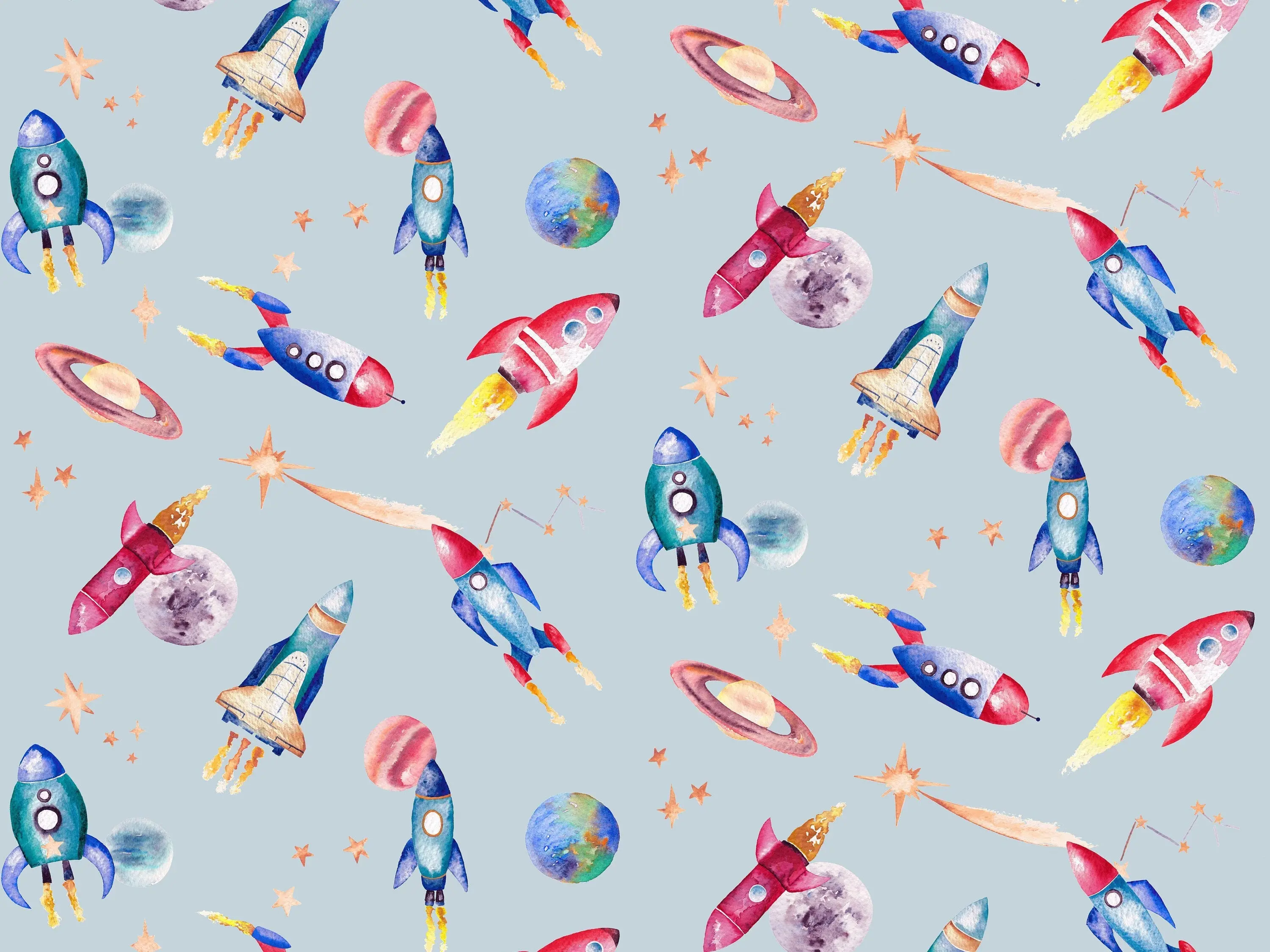 Rockets - Printed Cotton Children's Fabric for curtains, blinds and cushions - Image 4