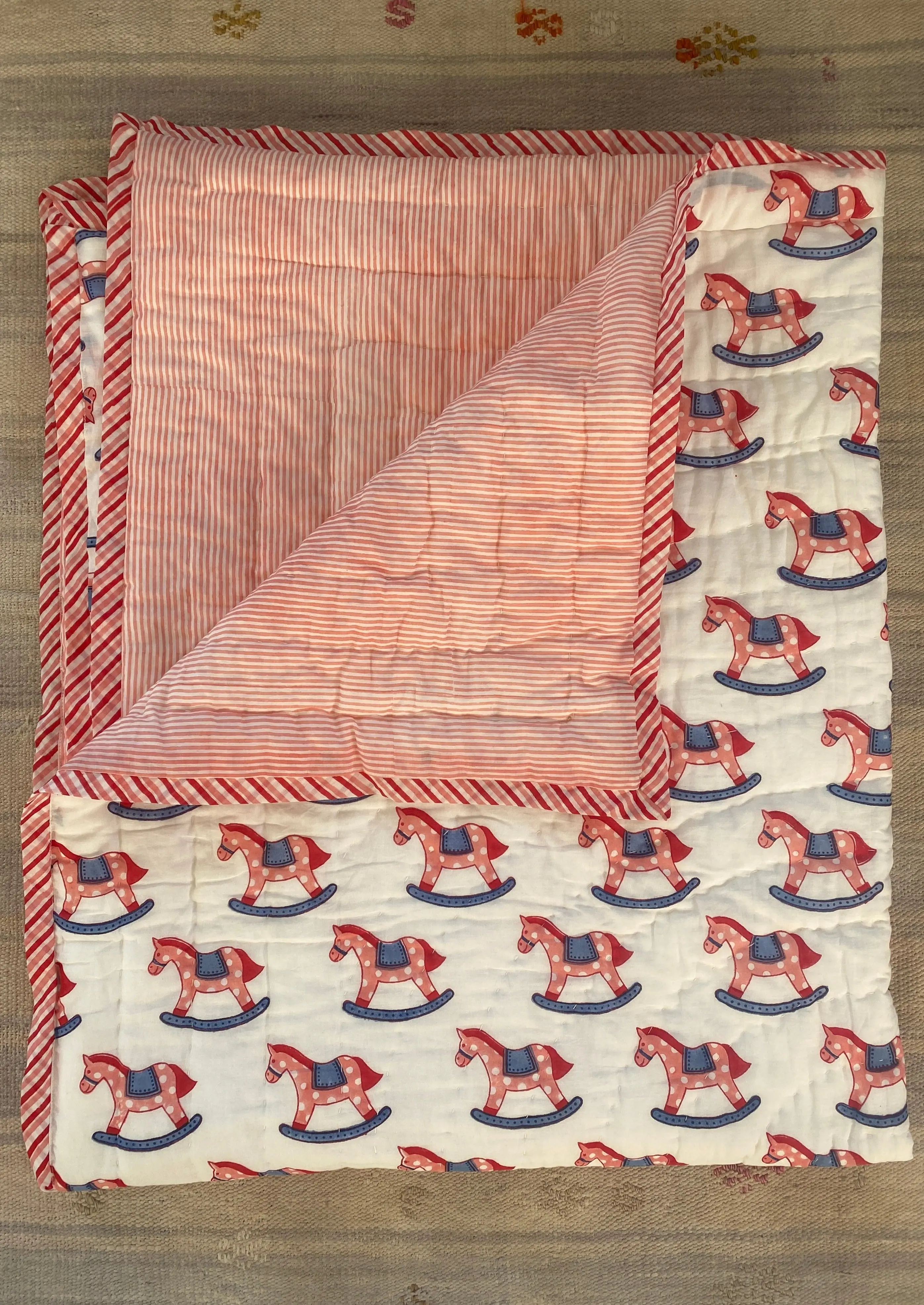 Rocking Horse Organic Cotton Single Bed Quilt - Image 2