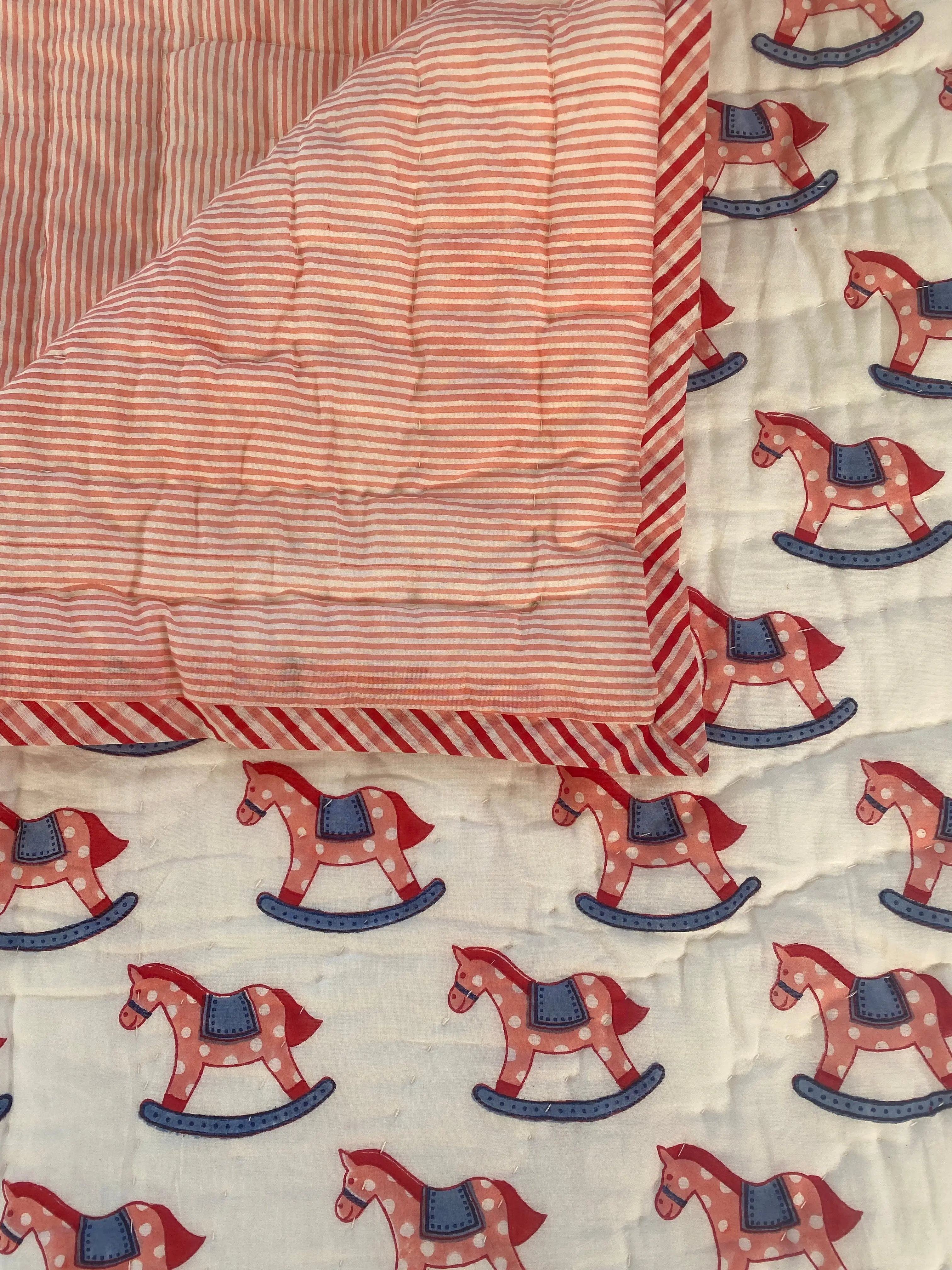 Rocking Horse Organic Cotton Single Bed Quilt - Image 3