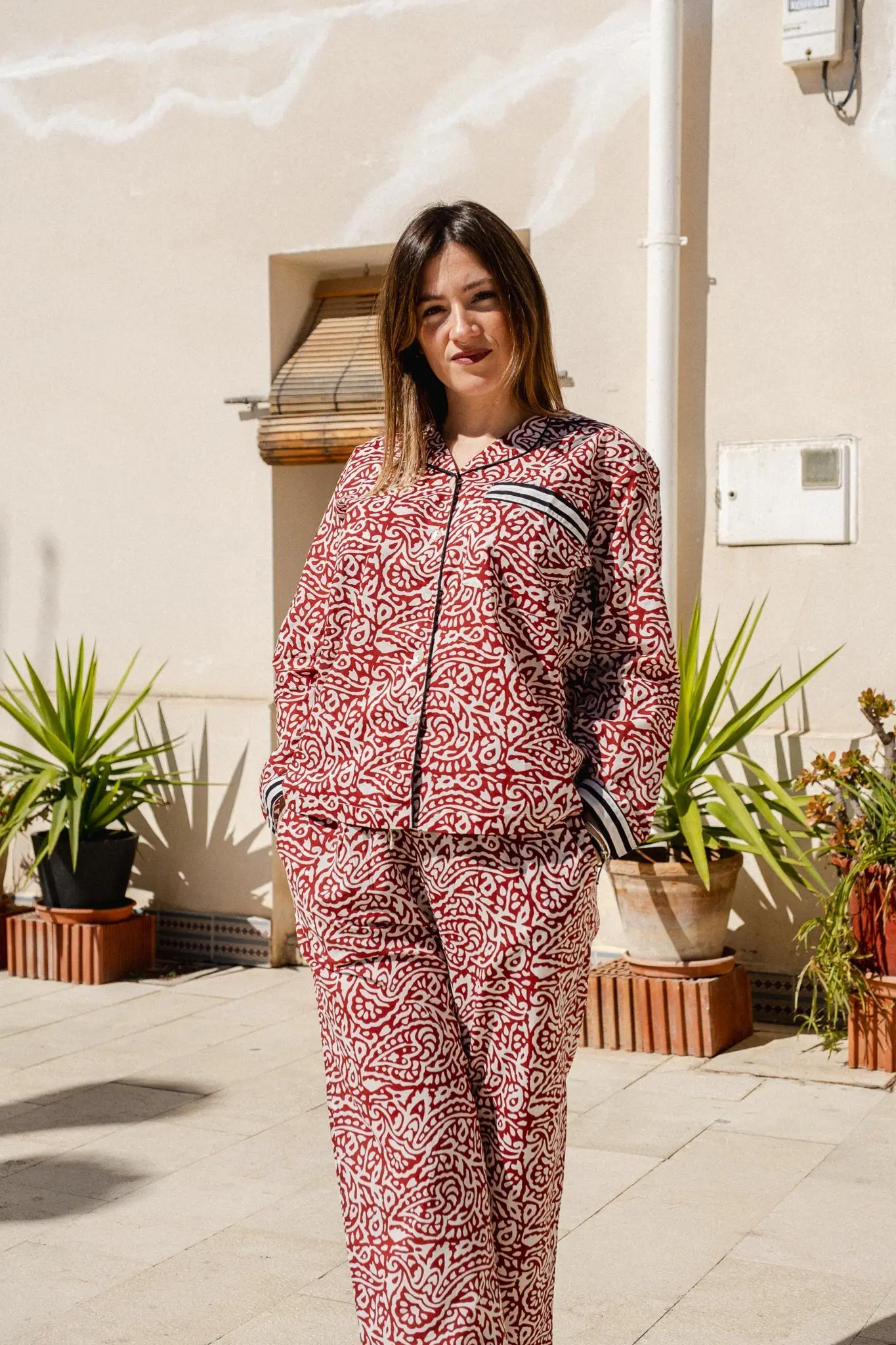 Rojo Paisley Cotton Pyjamas - Image 5