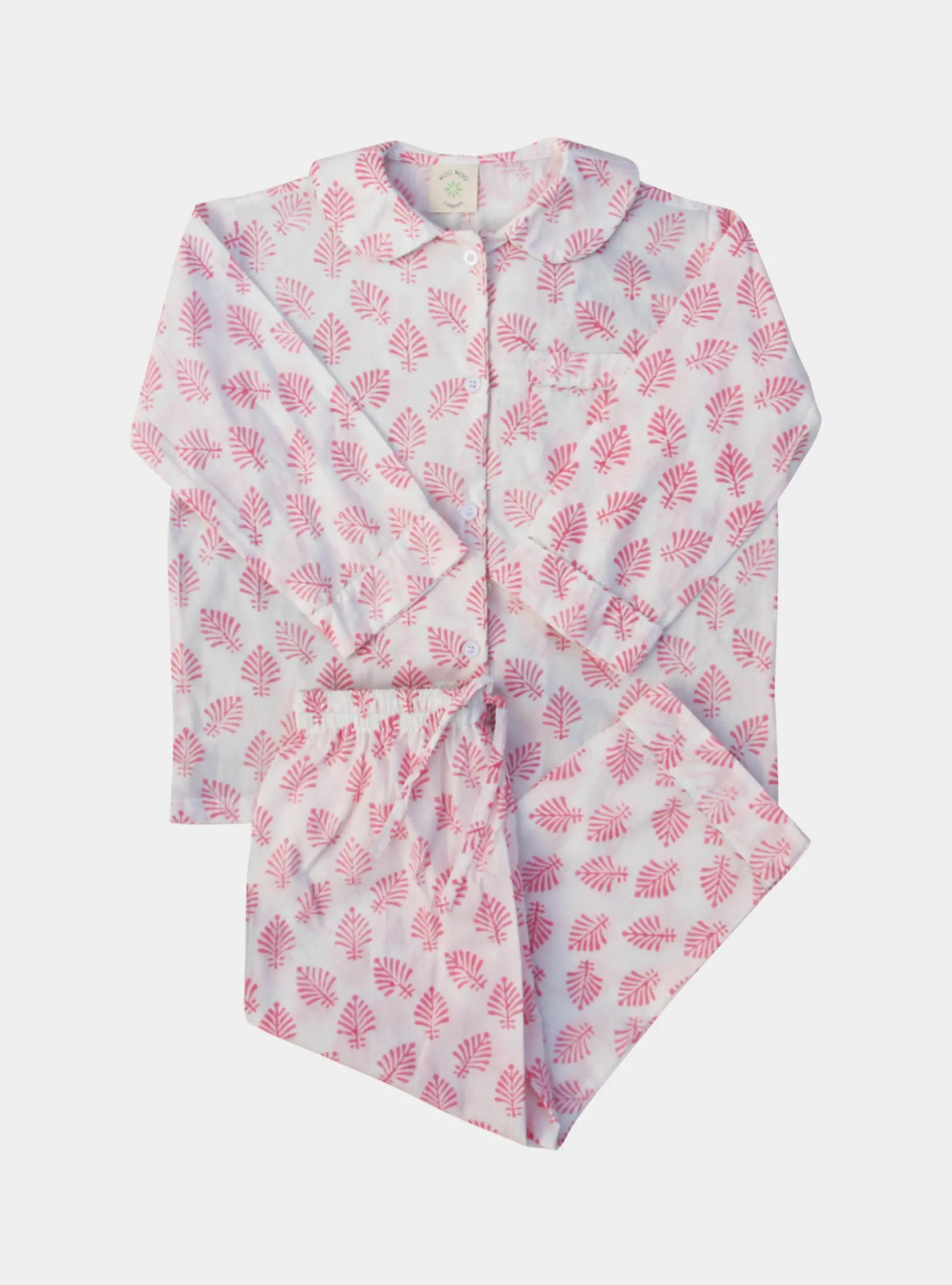 Rose Pink Leaf Children's Pyjama Trouser Set