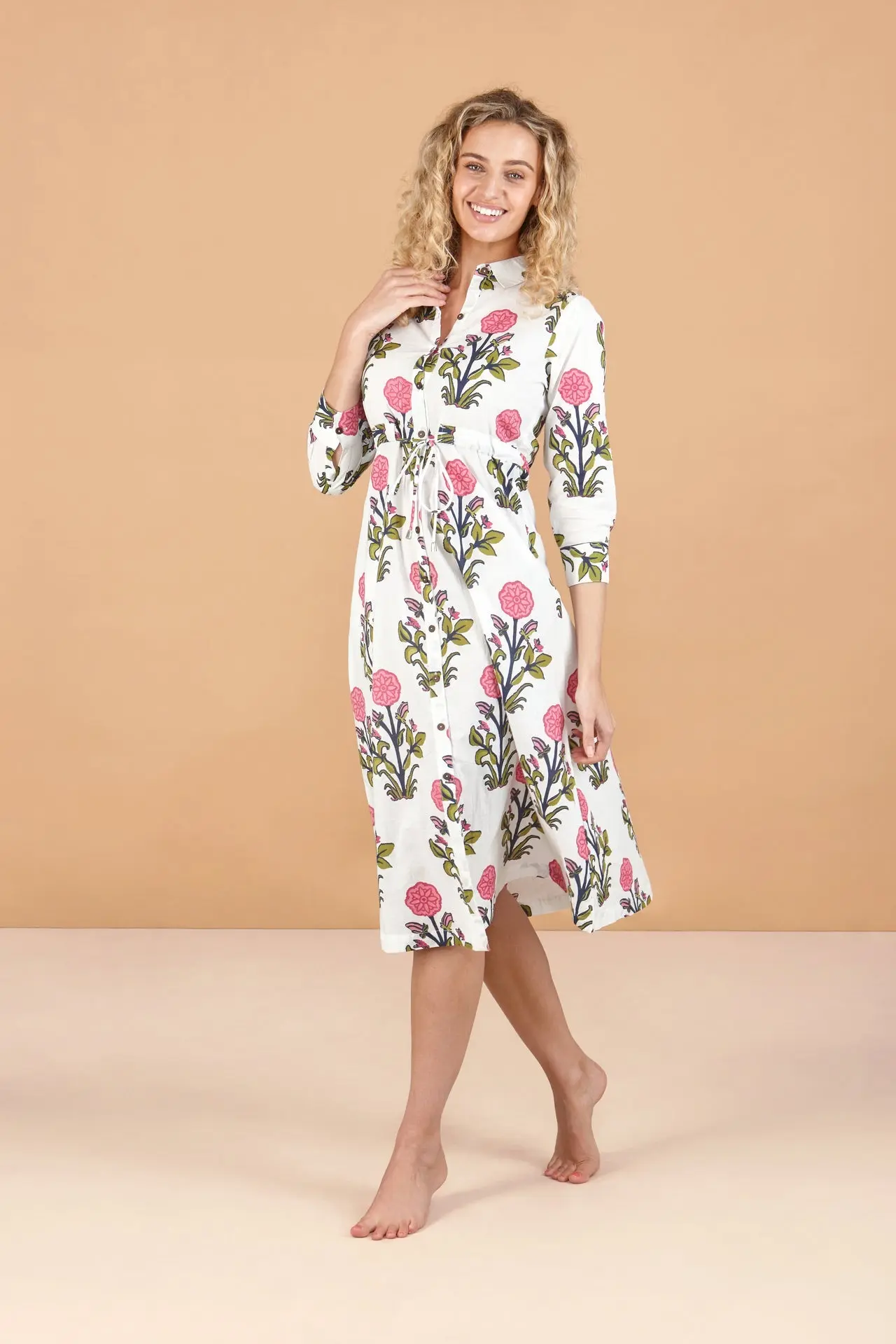 Rosette Bloom Cotton Dress - Image 3