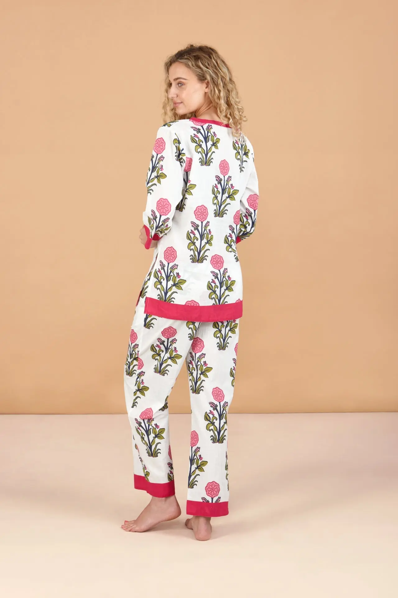 Rosette Bloom Women's Floral Cotton Pyjama Trouser Set - Image 3