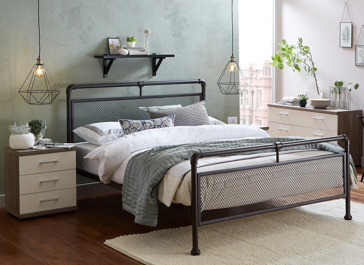 Ruskin Metal Bed Frame - Brown