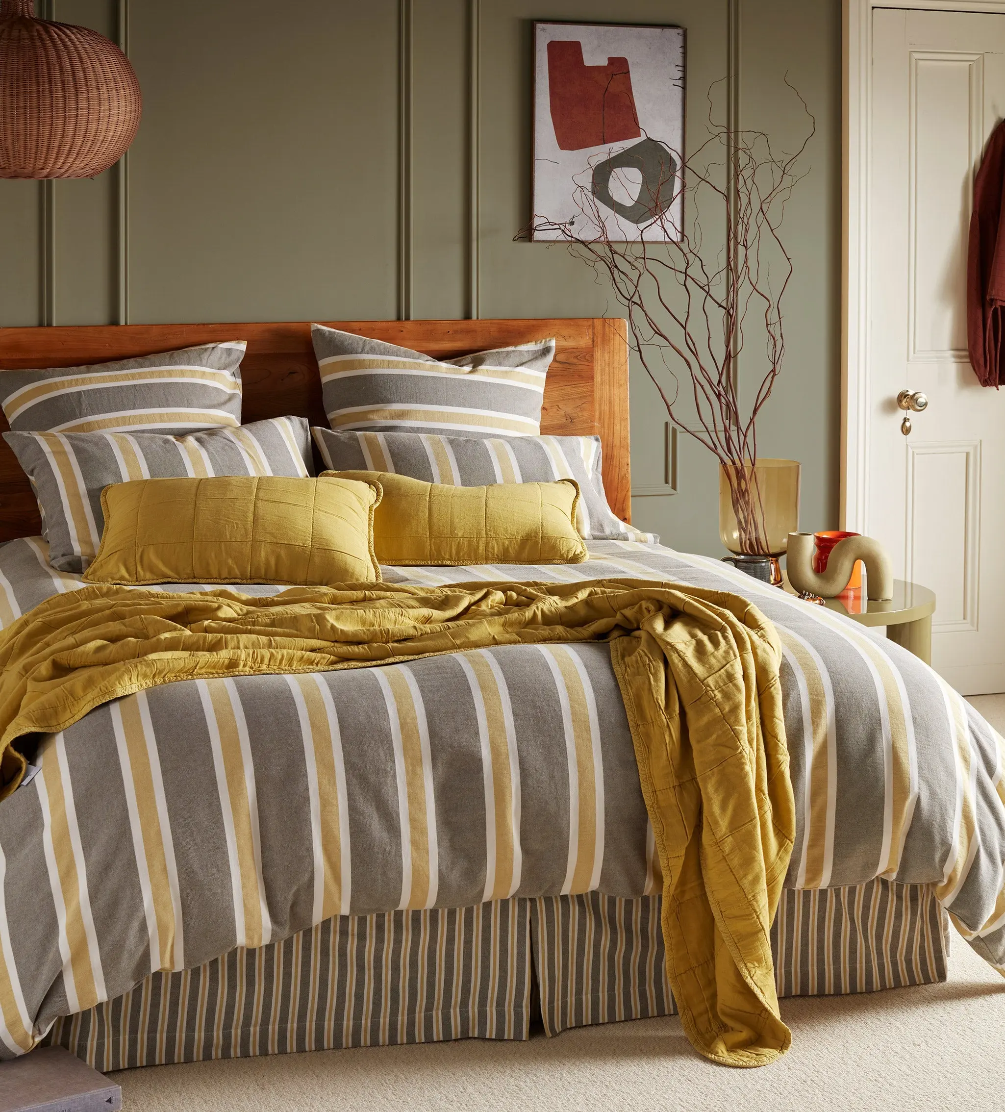 Sadie Stripe 100% Organic Cotton Valance