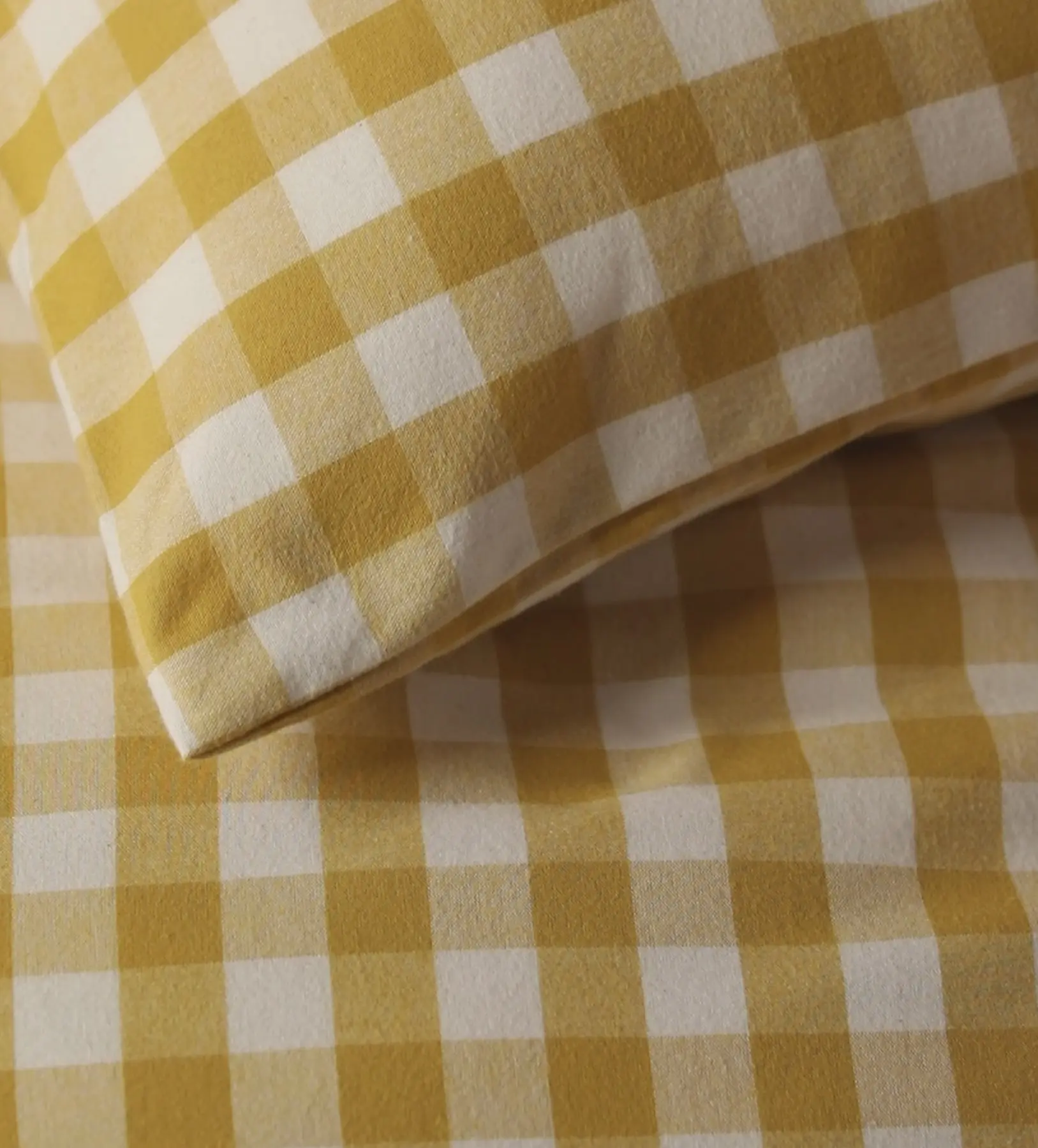 Saffron Gilbert Gingham Brushed 100% Organic Cotton Bed Linen - Image 4