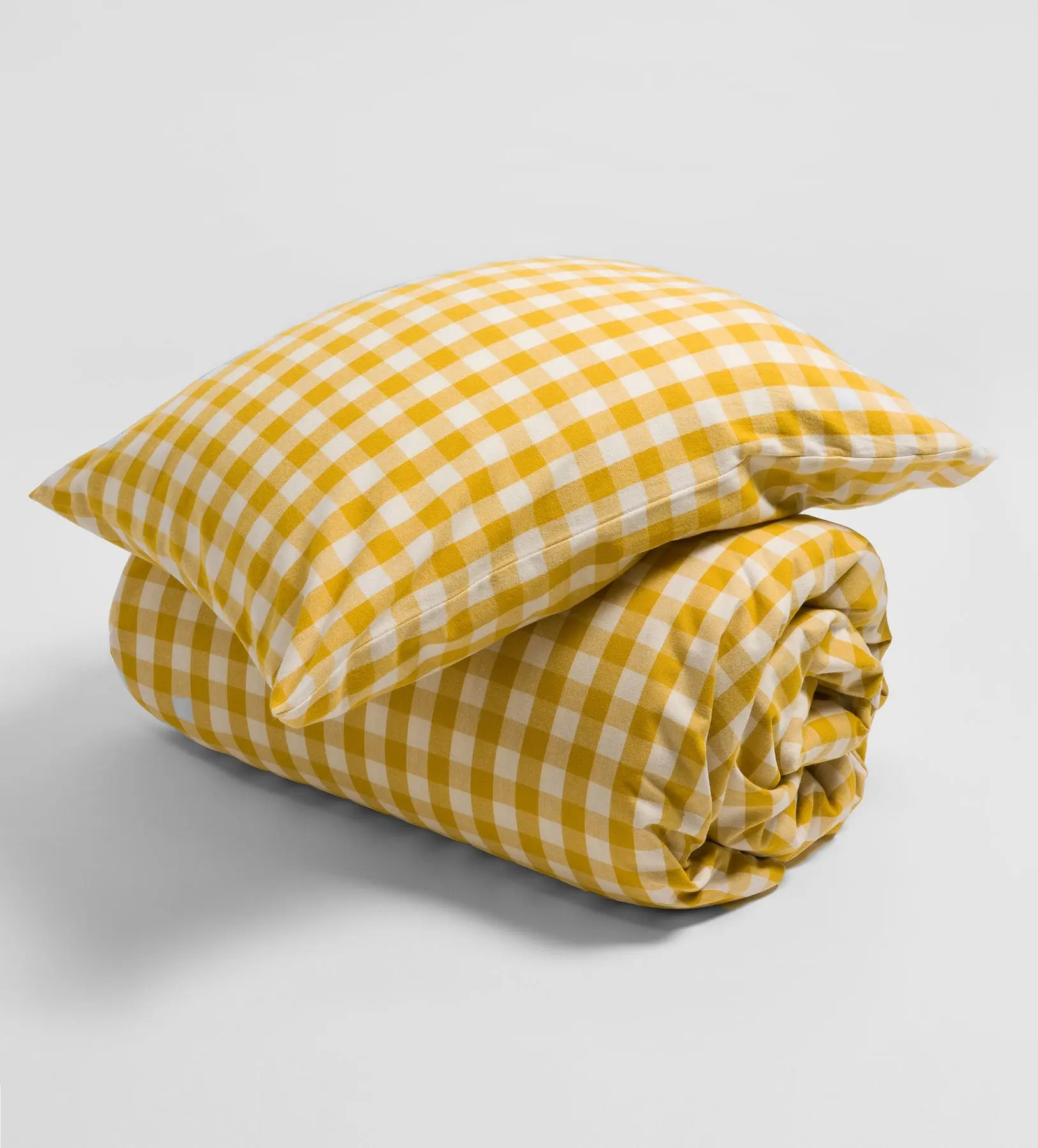 Saffron Gilbert Gingham Brushed 100% Organic Cotton Bed Linen - Image 5