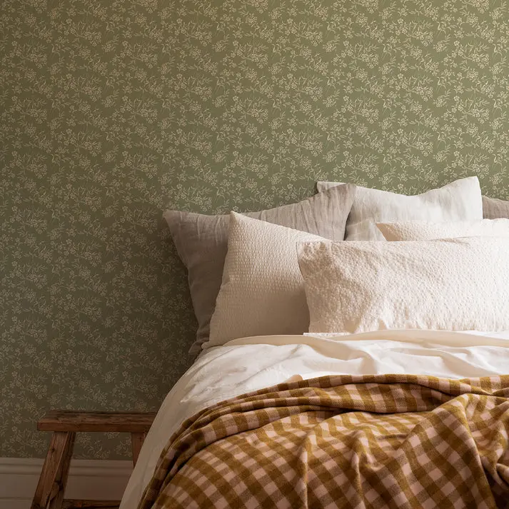 Sage Camille Floral Wallpaper - Image 4