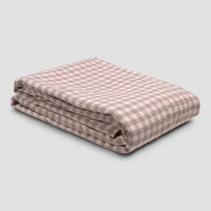 Sage Green Gingham Linen Blend Duvet Cover - Image 27